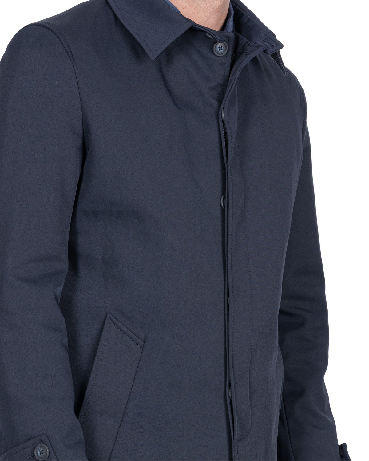 Tyler Technical Quilted Trench Coat in Blue
