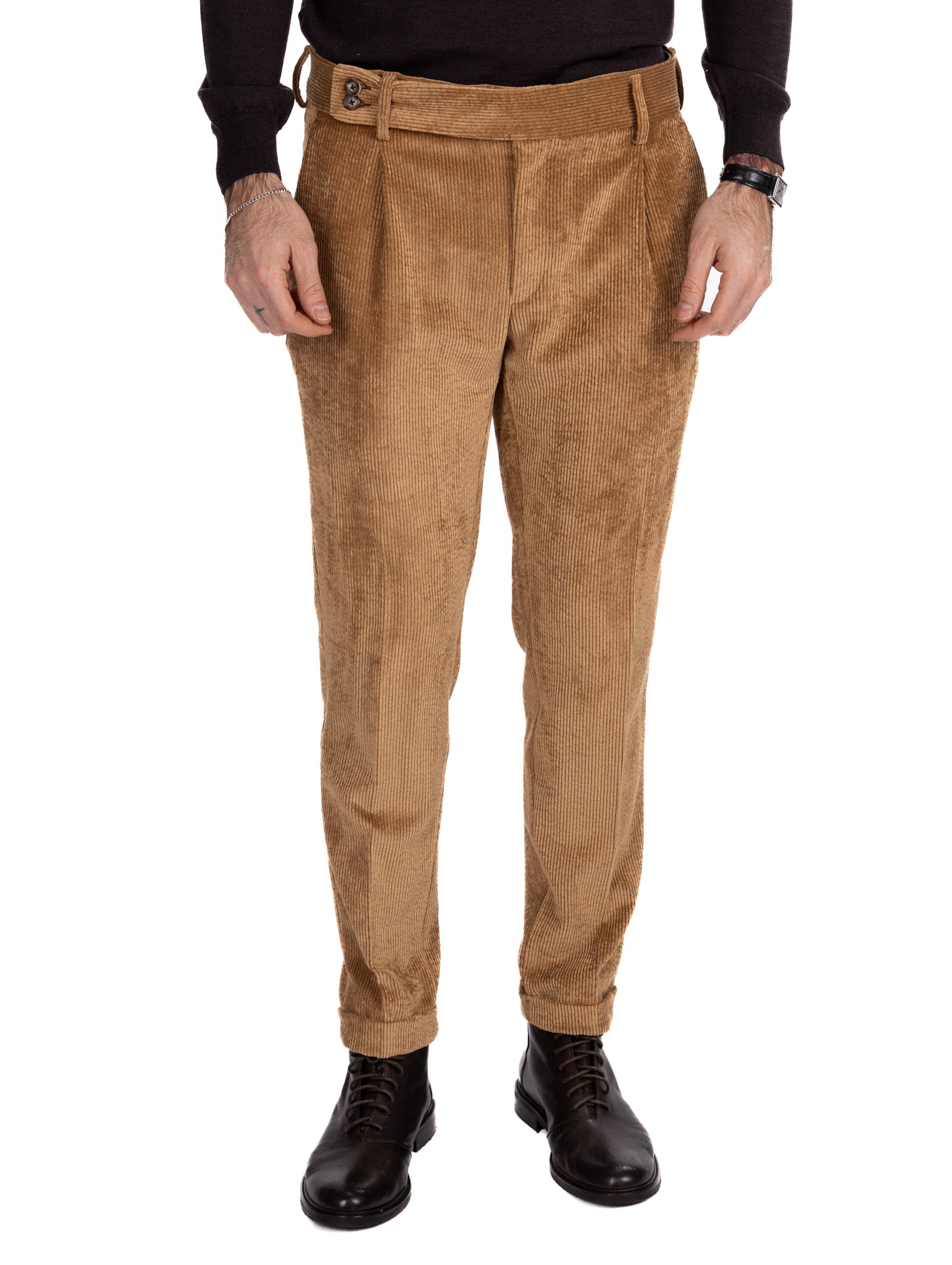 Pantalone James in velluto cammello