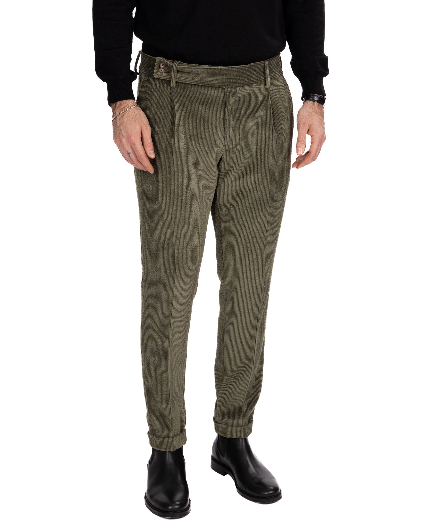 Pantalone James in velluto militare