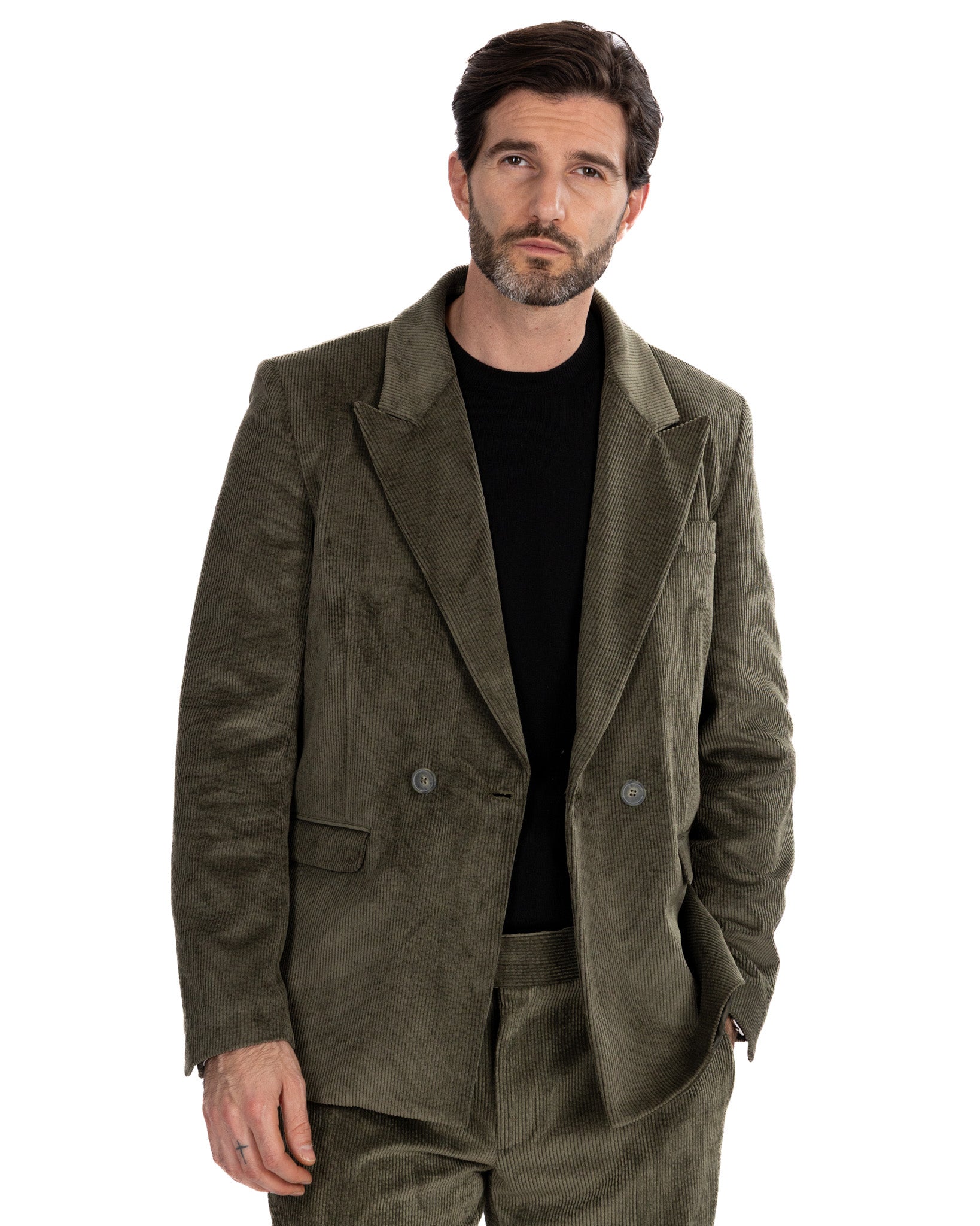 Giacca Bond in velluto militare