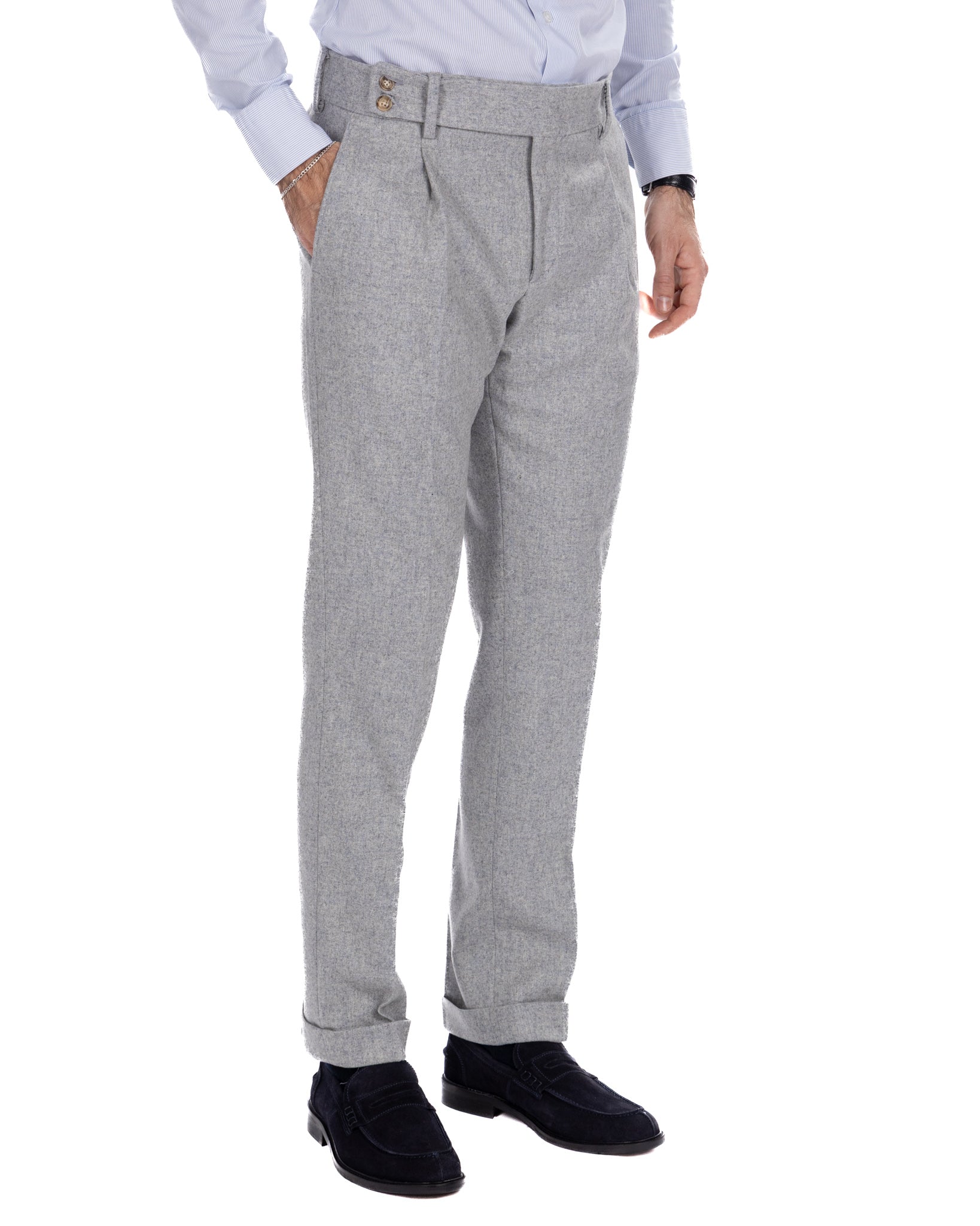 Pantalon en flanelle gris clair Canon