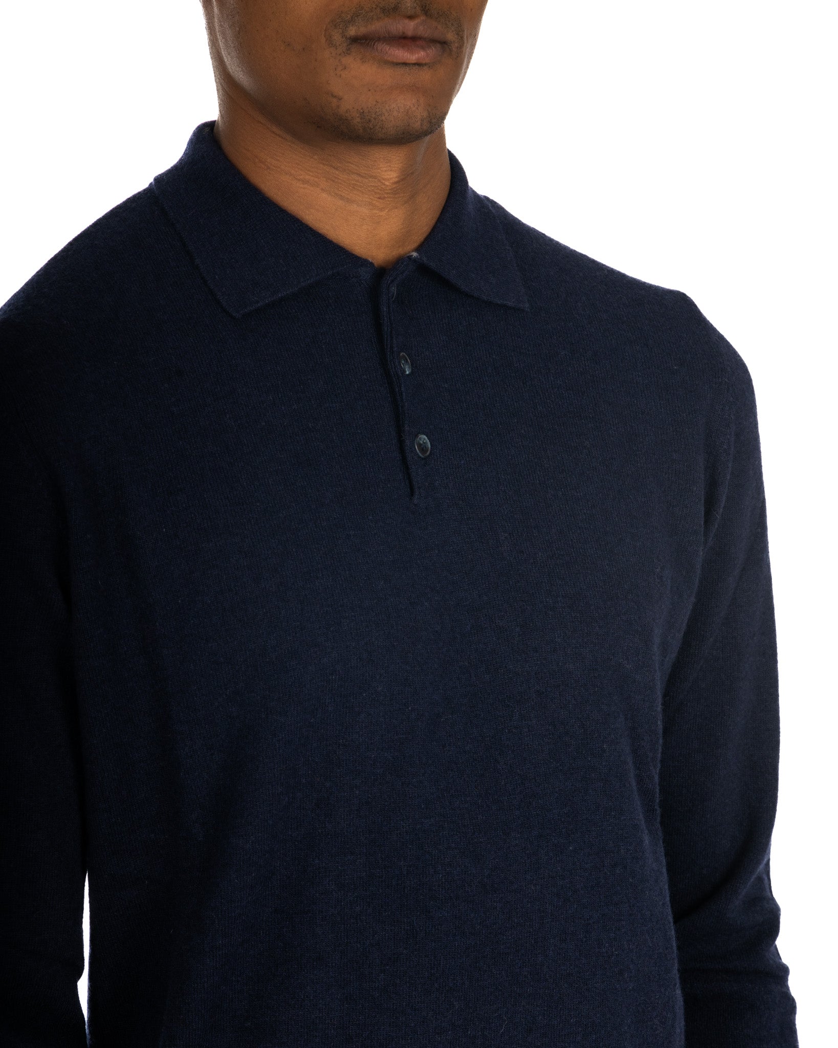 Tiger - blue cashmere blend polo shirt