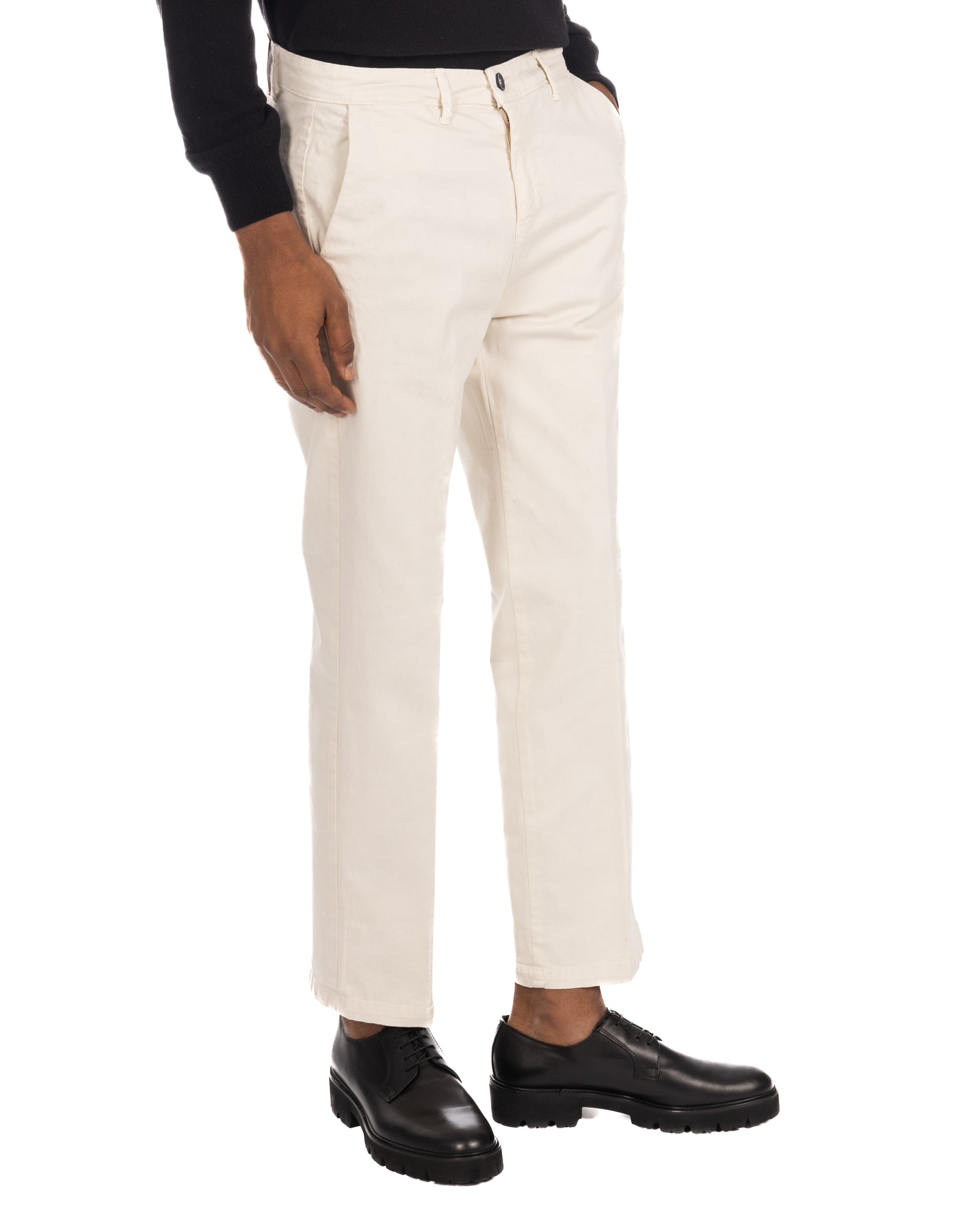Sorrento - cream wide bottom trousers