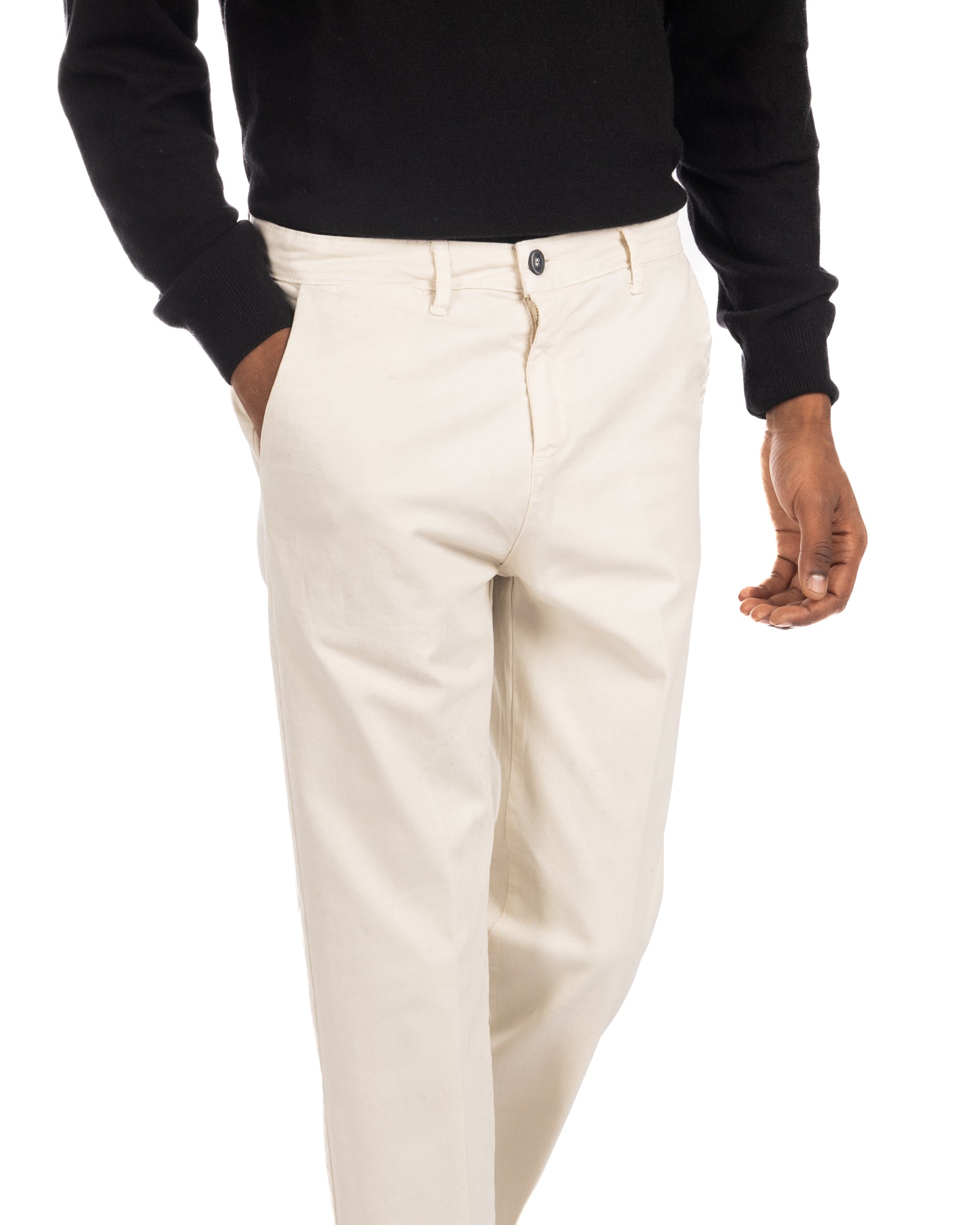 Sorrento - cream wide bottom trousers