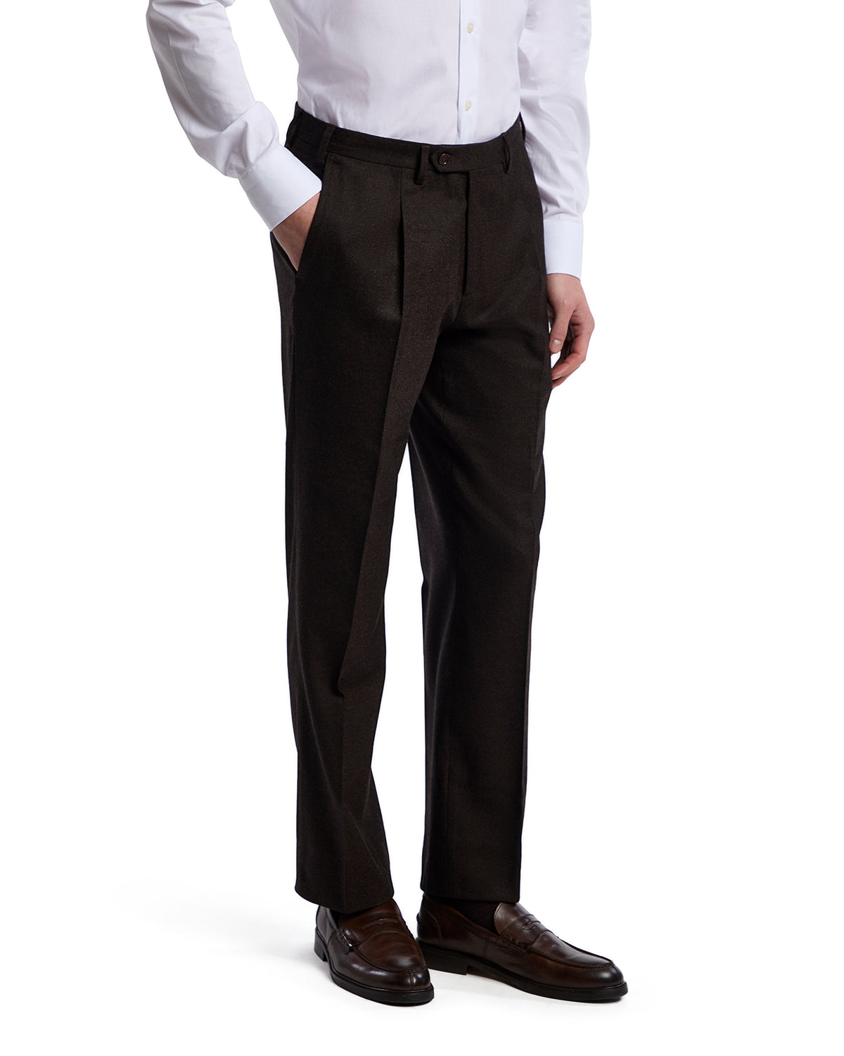 Classic Rugby flannel trousers in dark brown