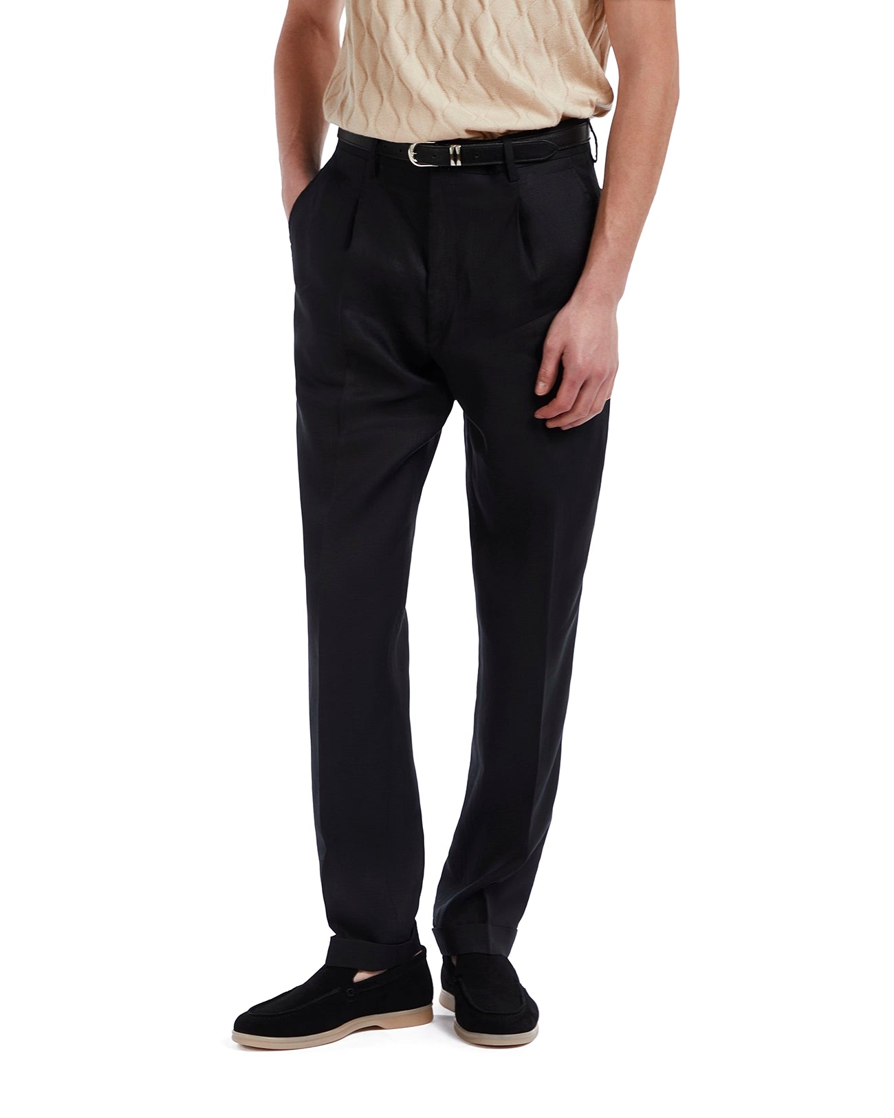 Piana trousers in pure black linen