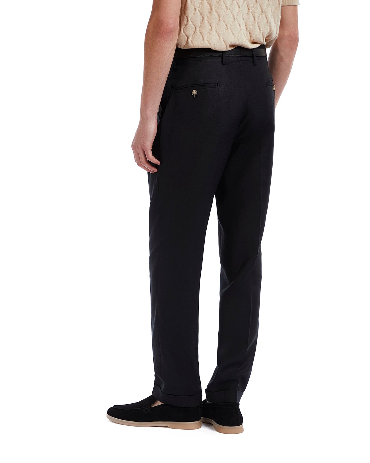 Piana trousers in pure black linen