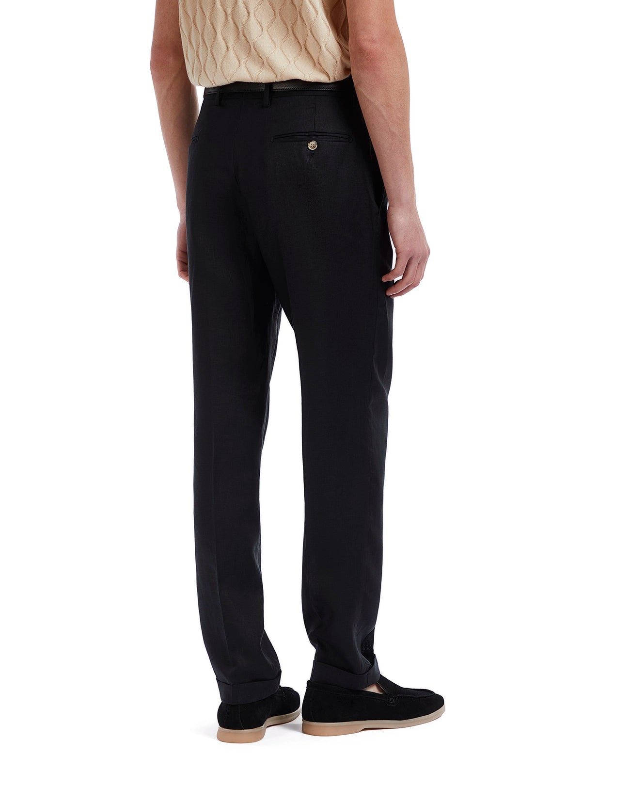 Piana trousers in pure black linen