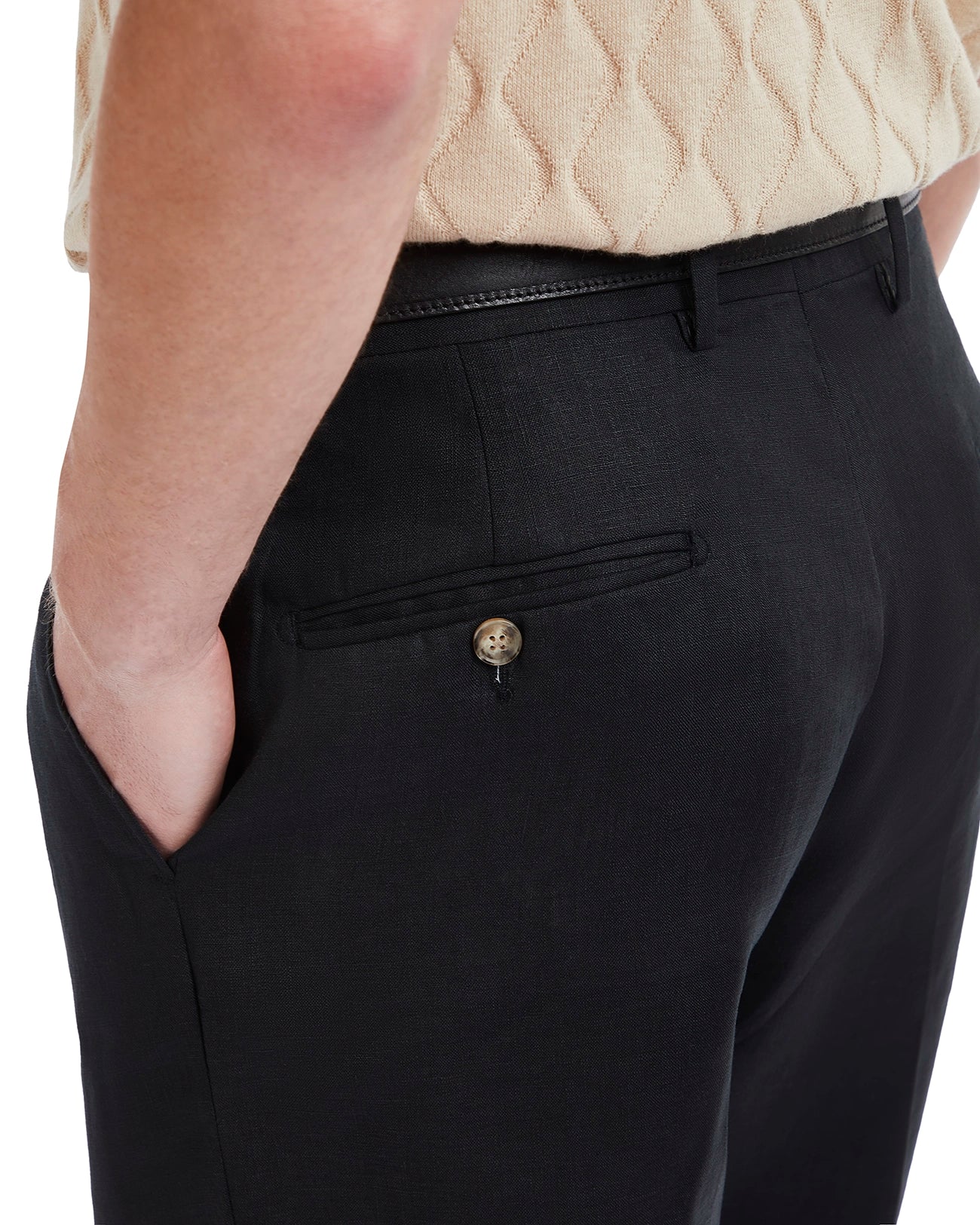 Piana trousers in pure black linen