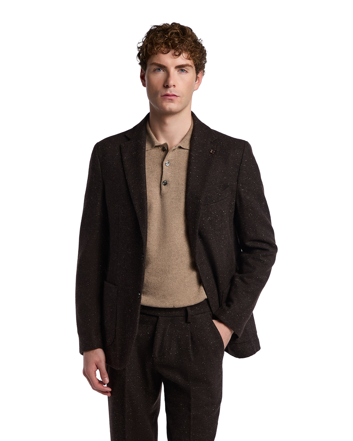 Pepe mottled dark brown jacket