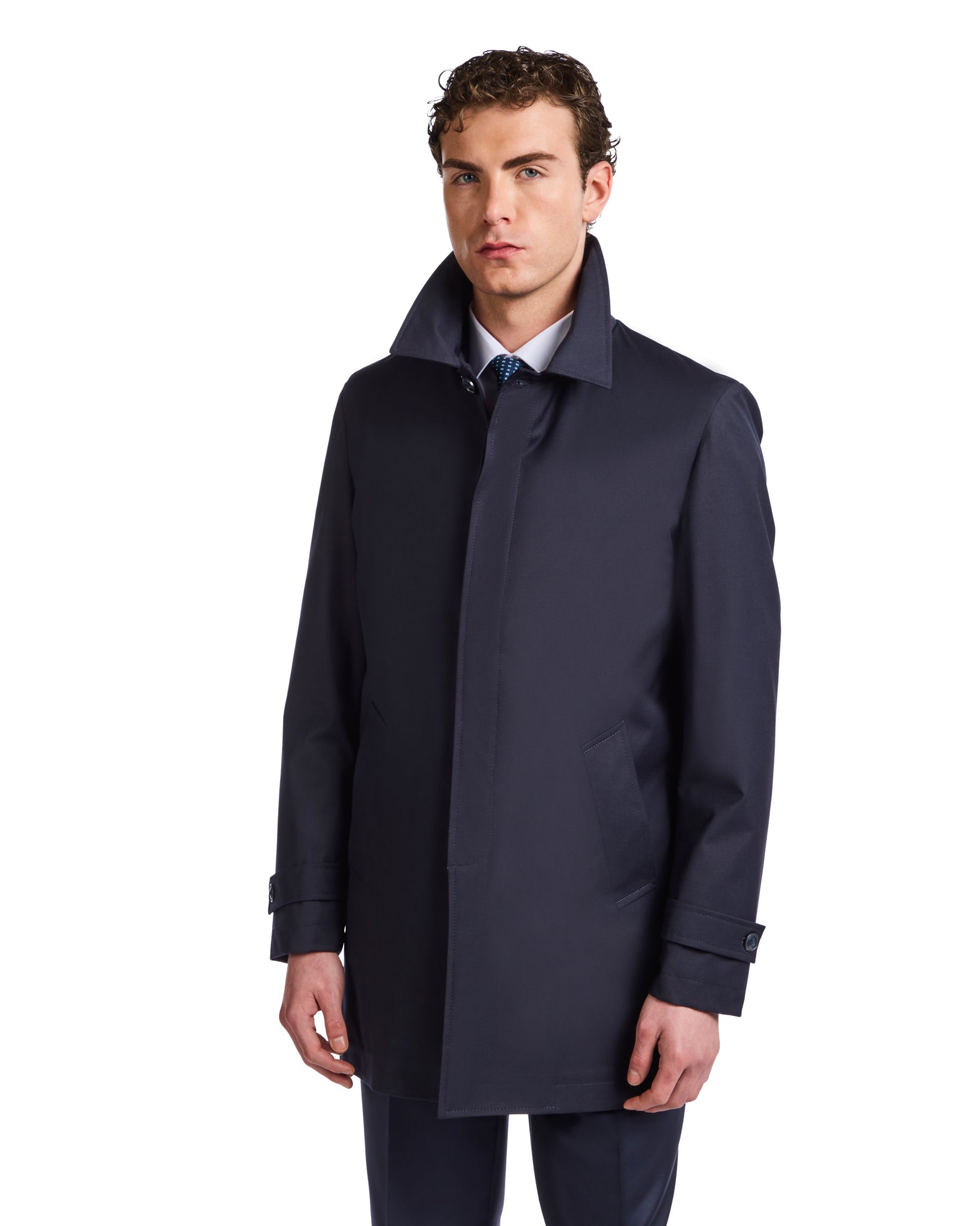 Mantova - trench bleu non doublé