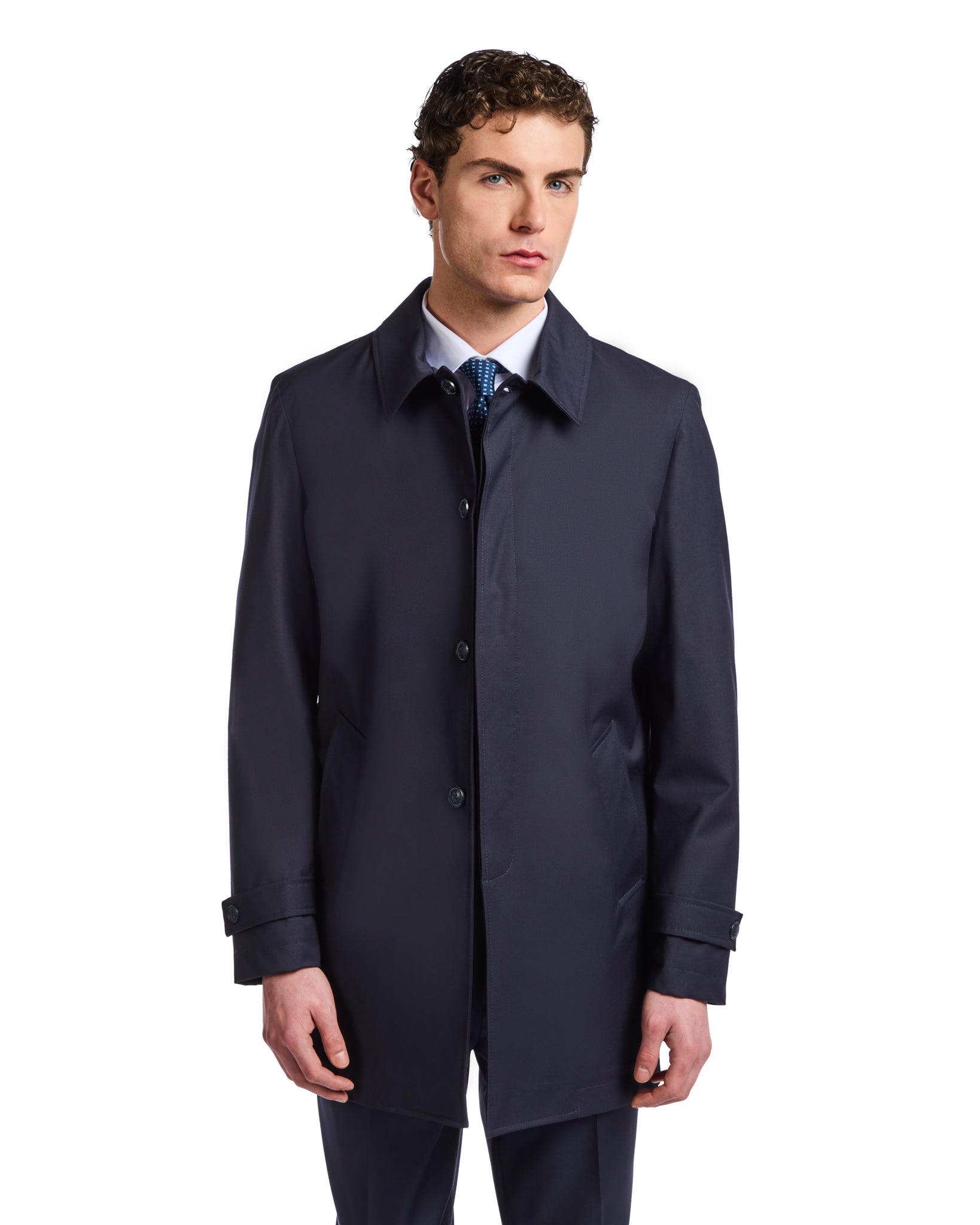 Mantova - trench bleu non doublé