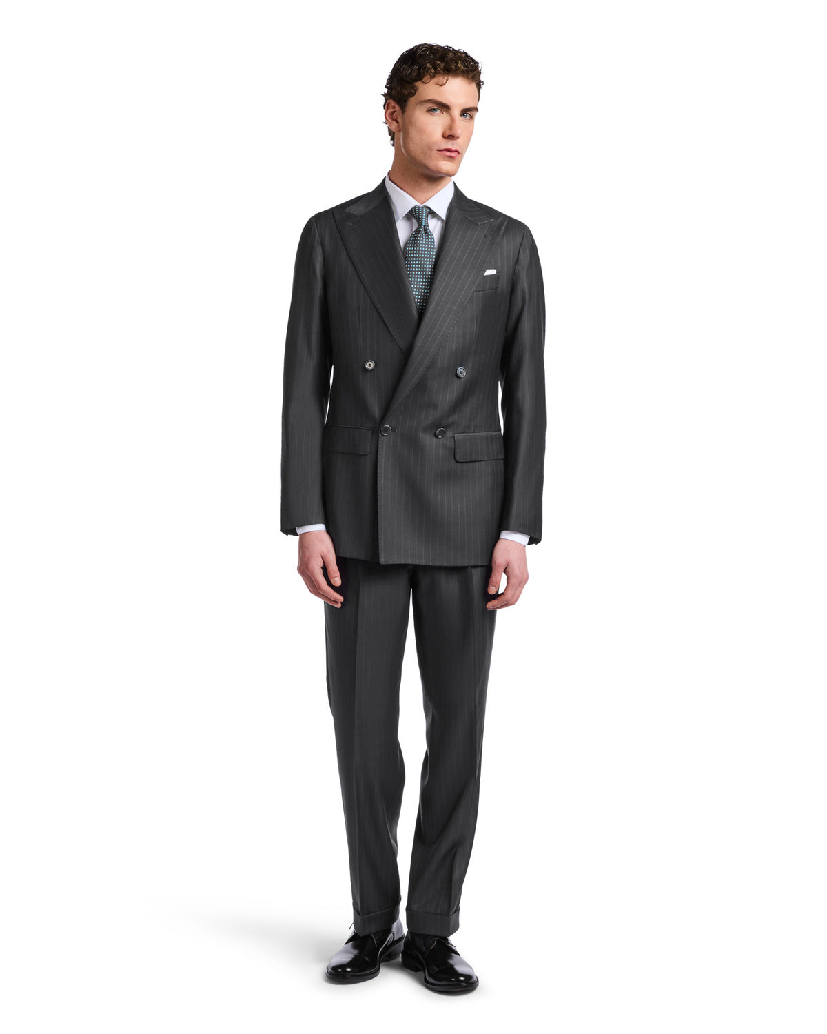 Vantage Drago charcoal wool pinstripe Roma suit