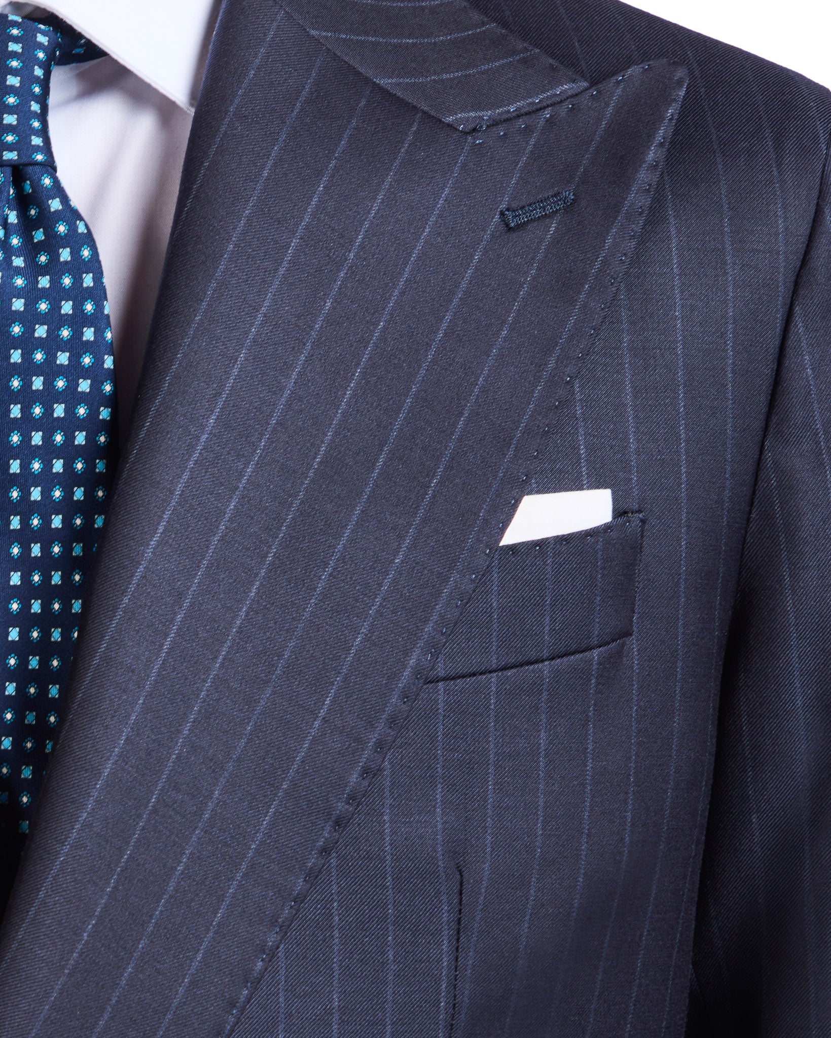 Vatange Drago blue pinstripe suit