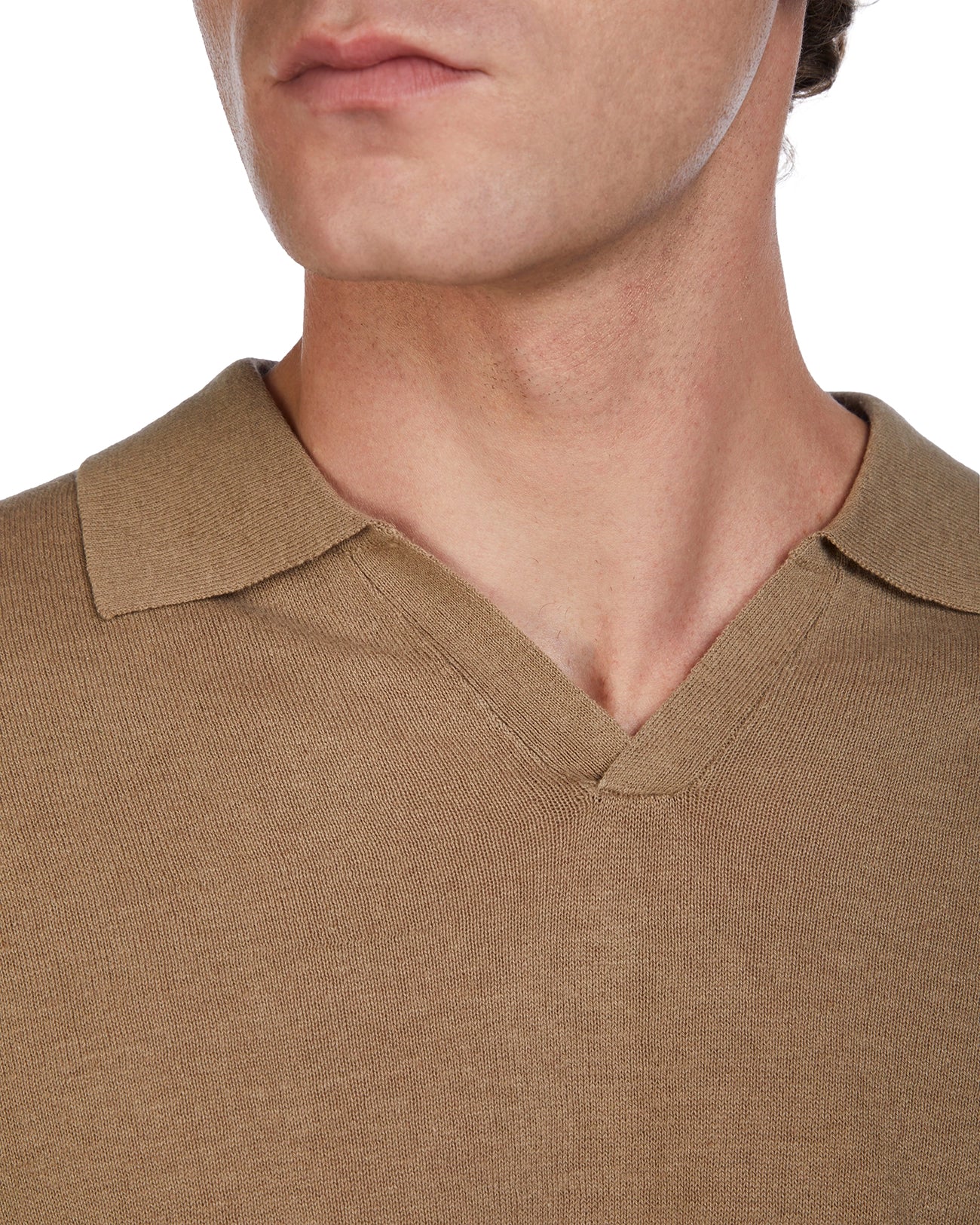 Bandol polo shirt in linen and cotton mud