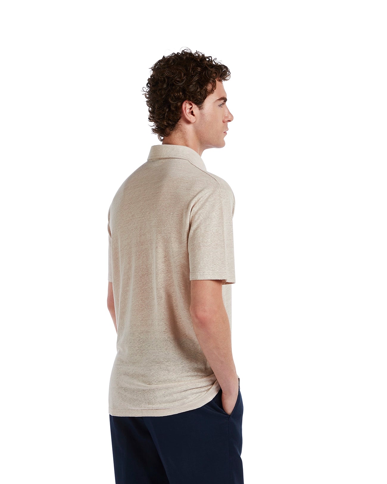 Polo Marcos in puro lino beige