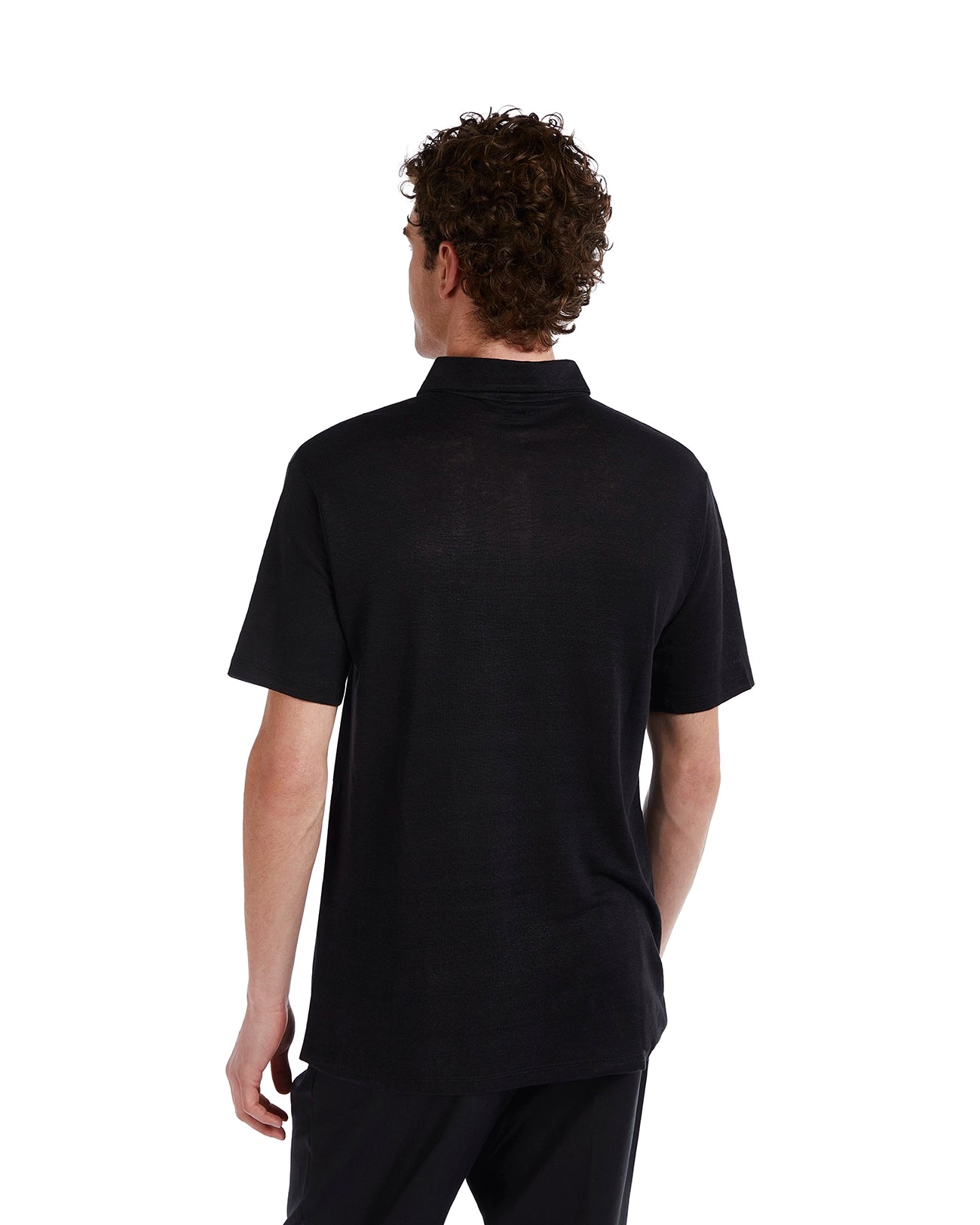 Polo Marcos in puro lino nera