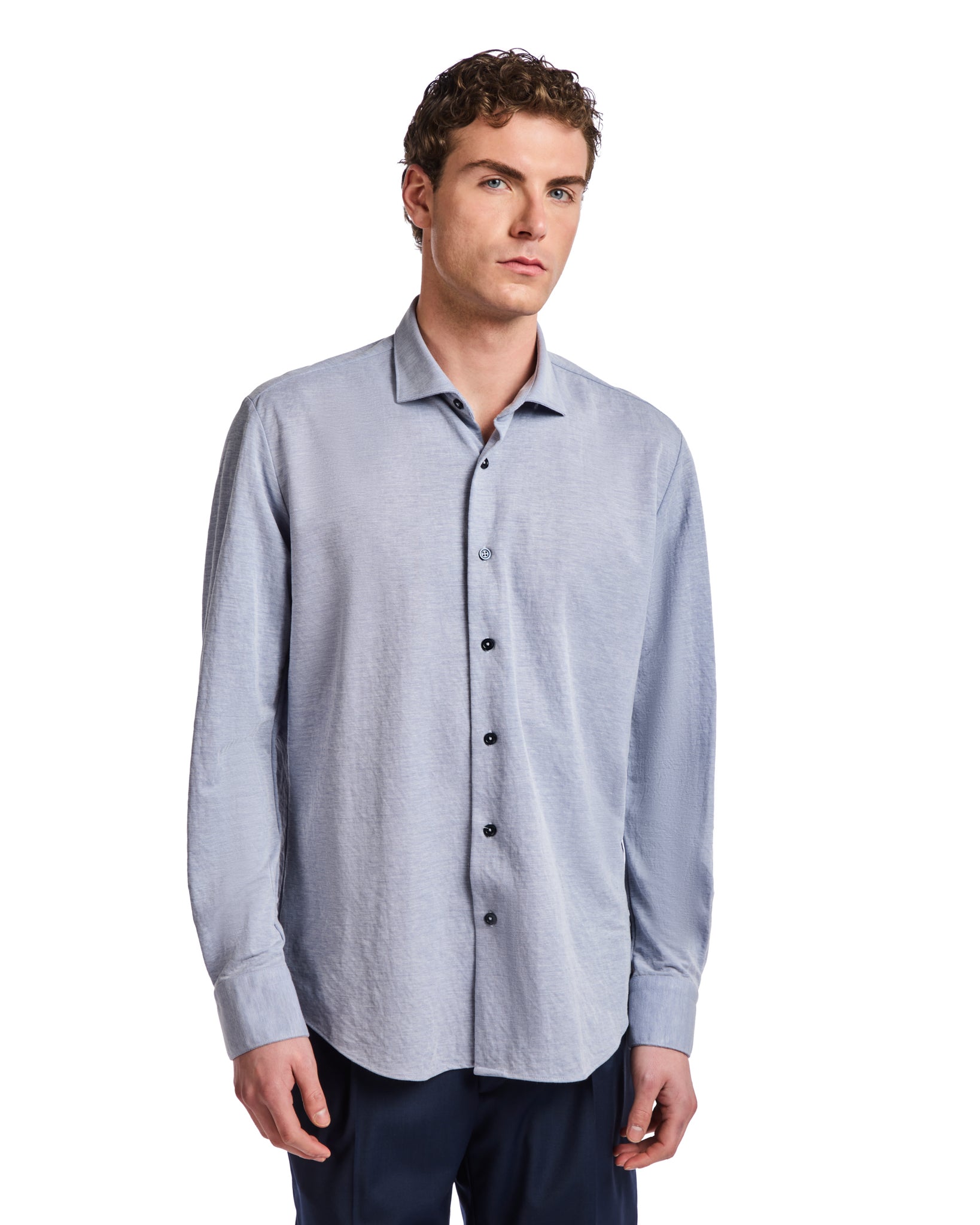 Oak Shirt in blue jersey