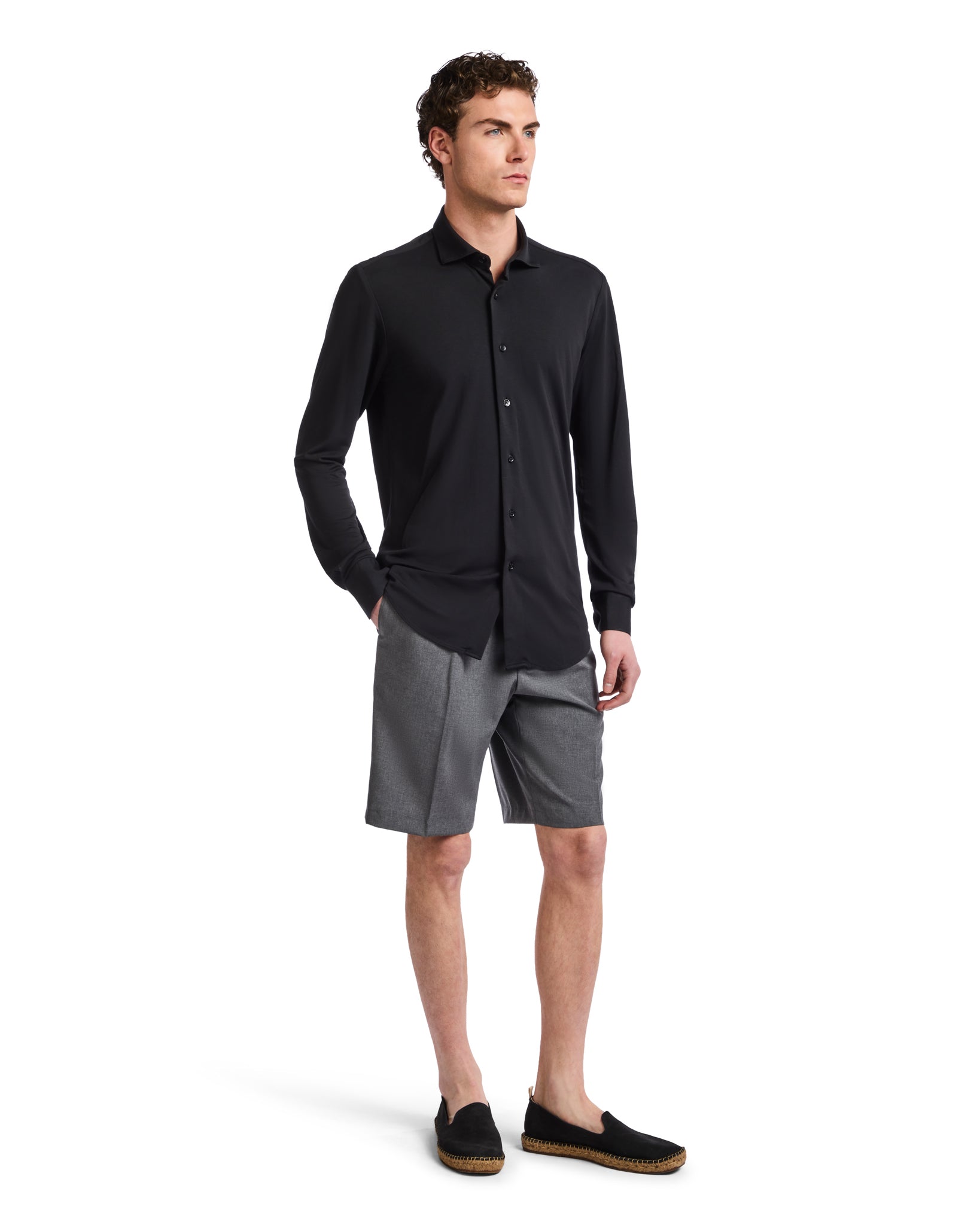 Camicia Radice in jersey nero