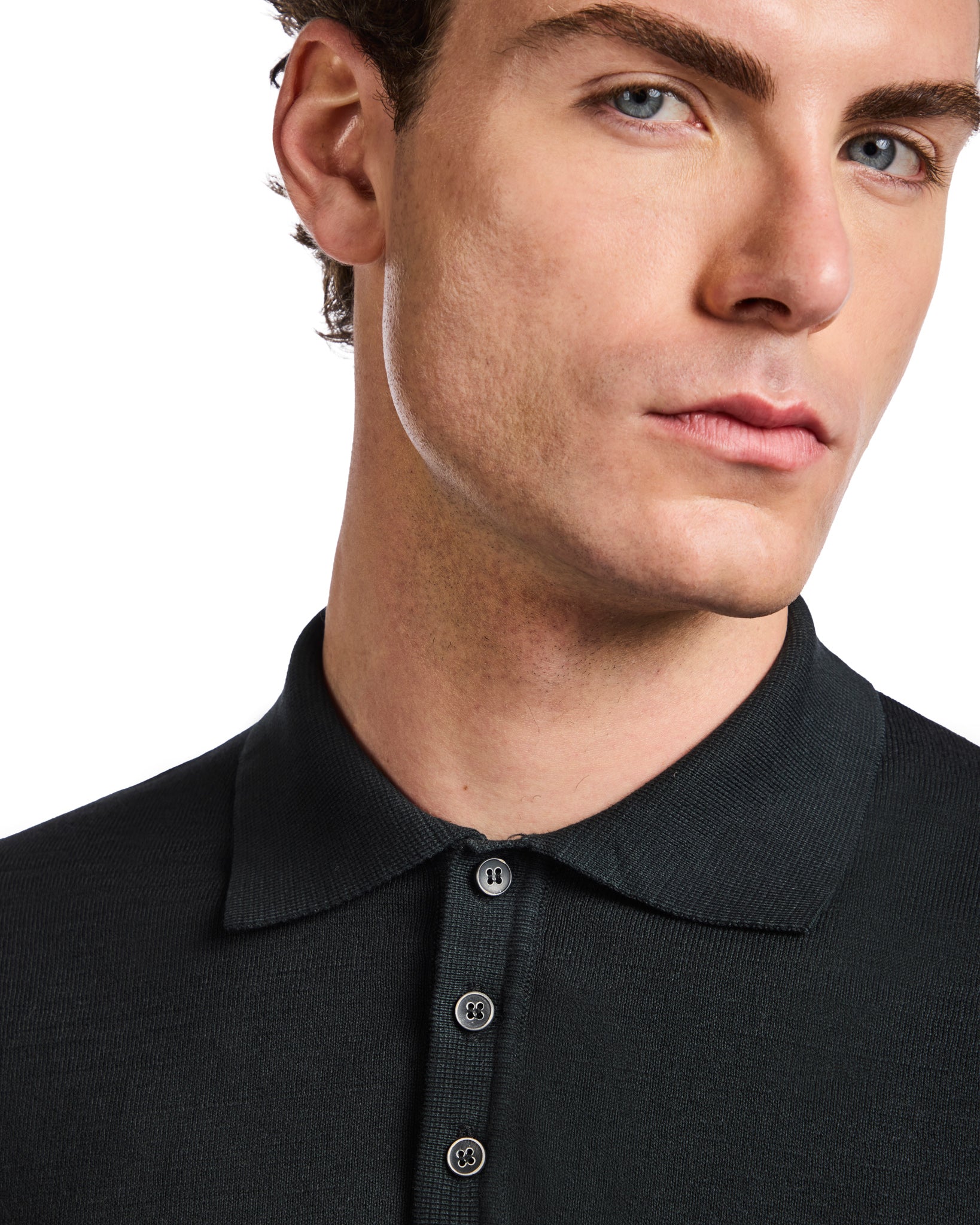 Roger Polo in black knit