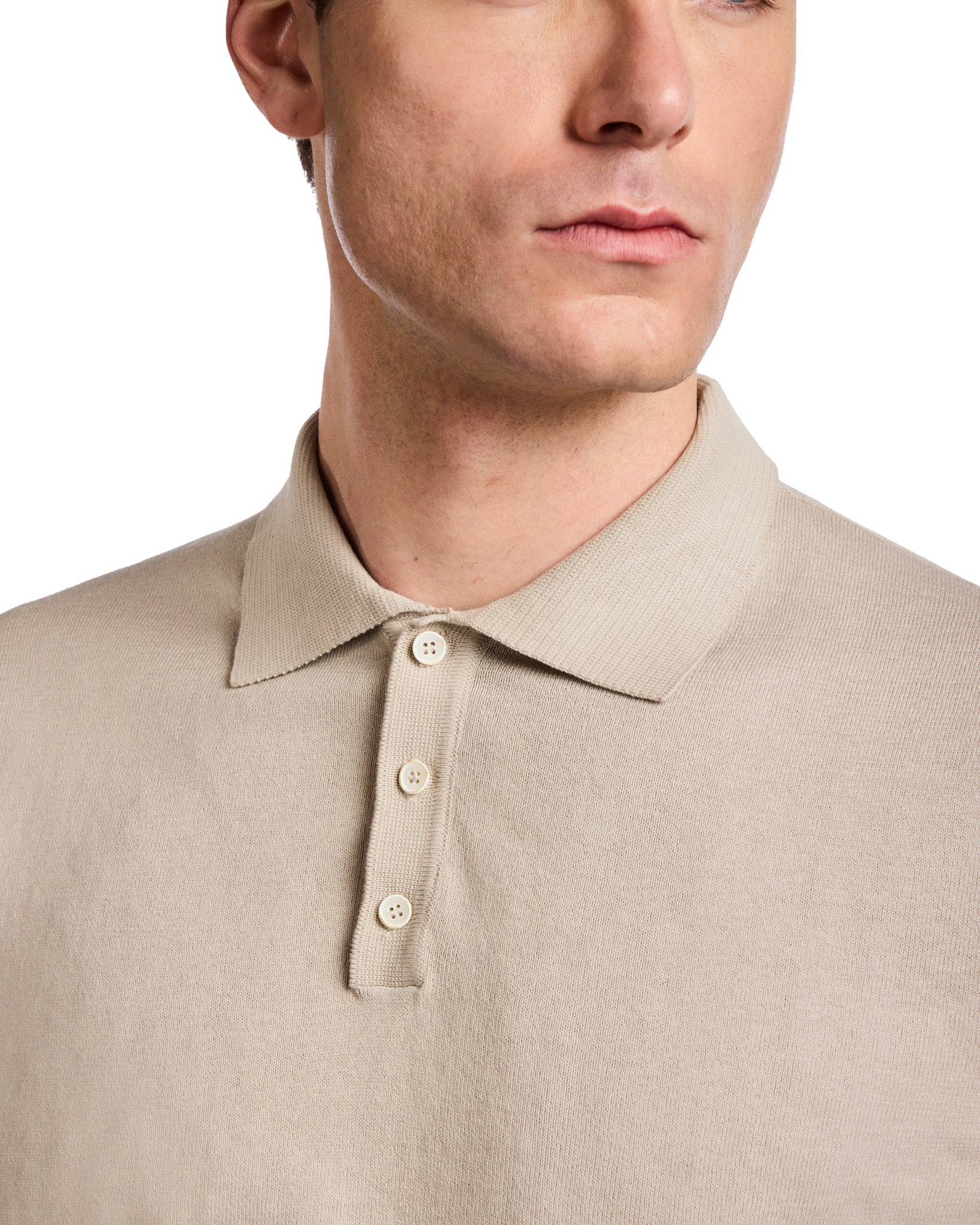 Polo Roger in maglia beige