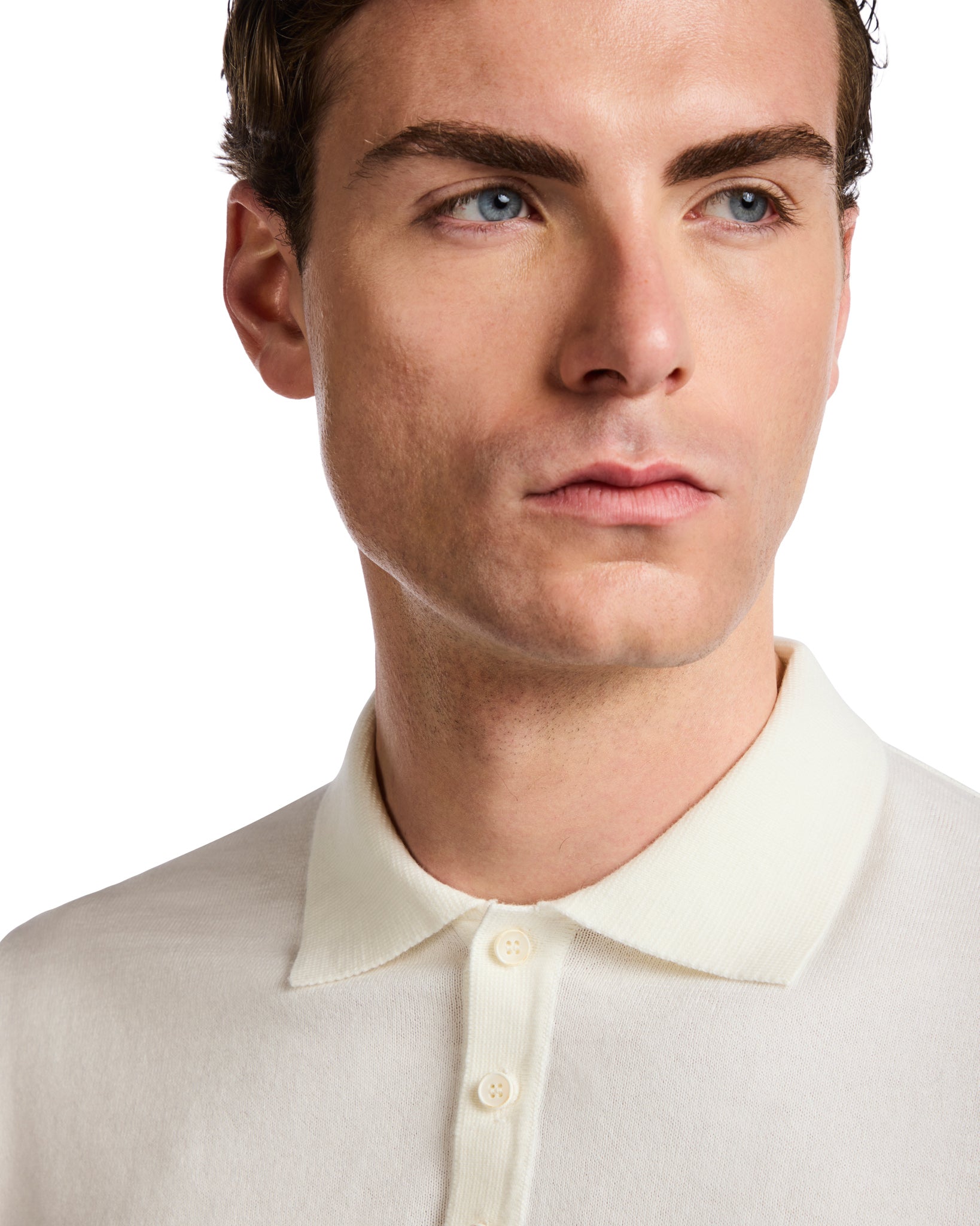 Roger polo shirt in cream knit