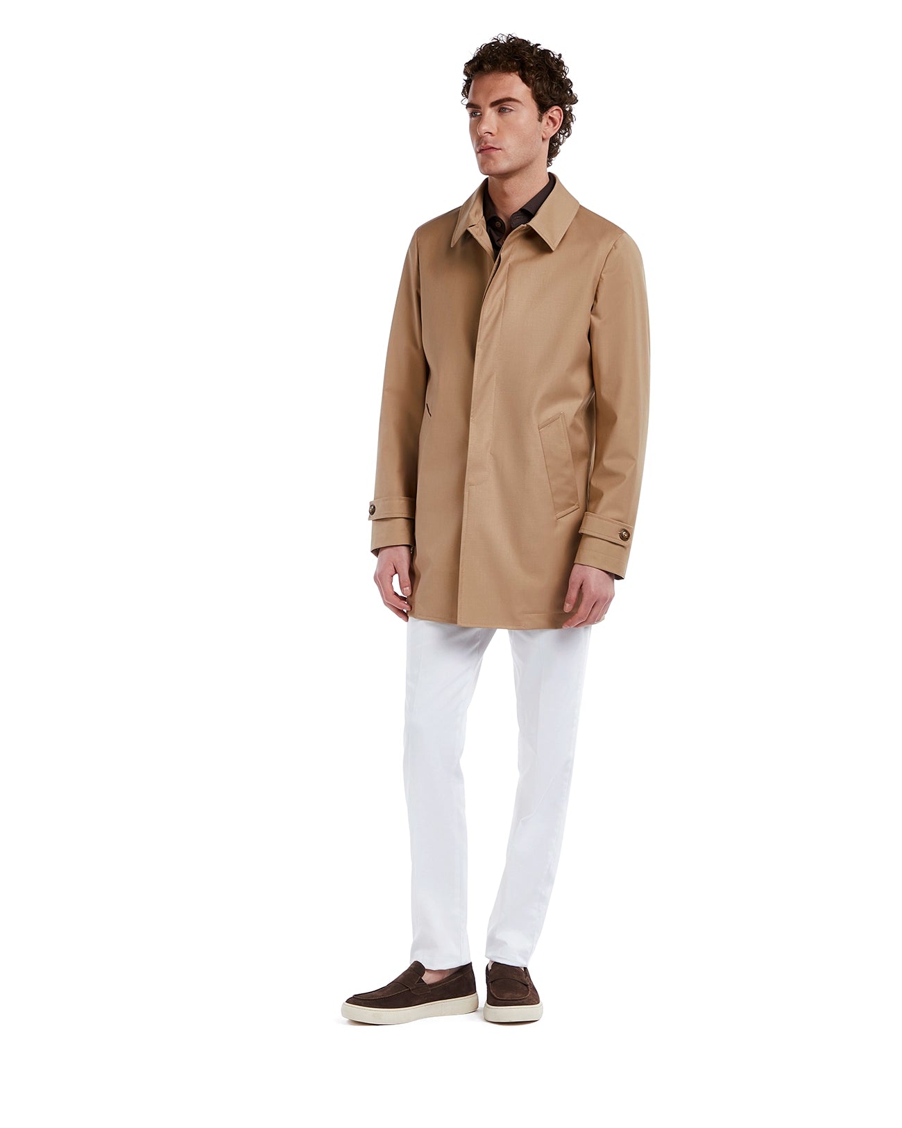 Unlined beige Mantova trench coat