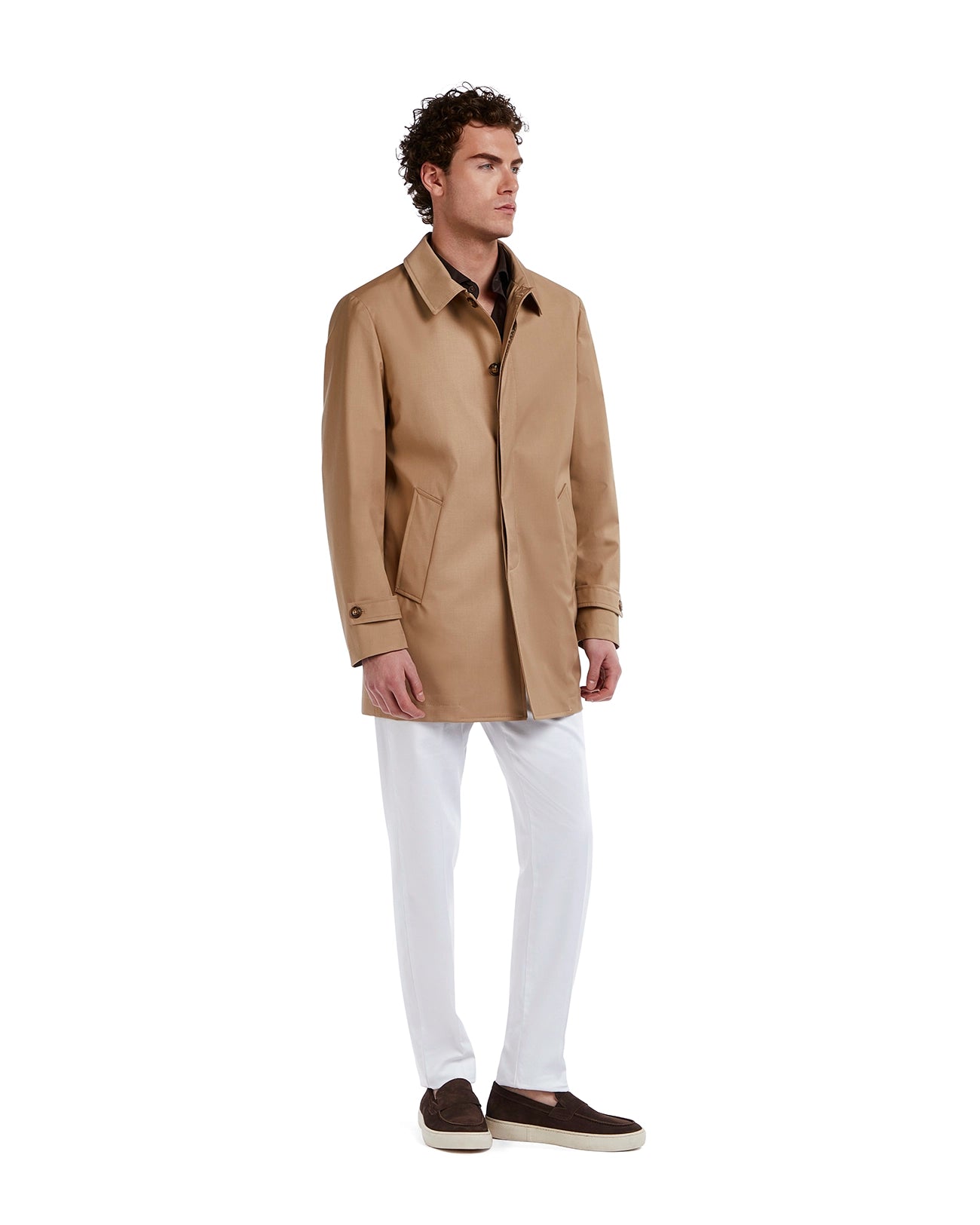 Unlined beige Mantova trench coat