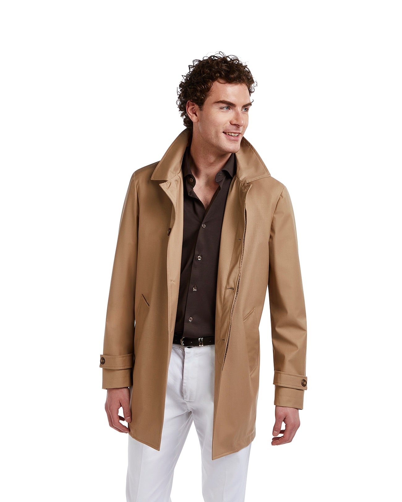 Unlined beige Mantova trench coat