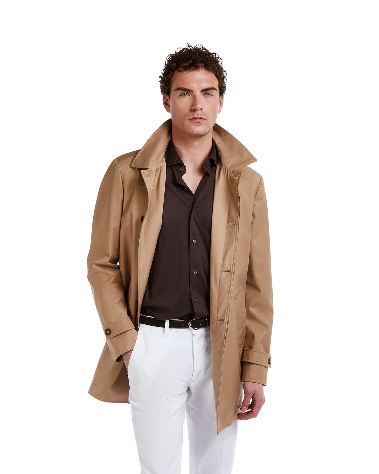 Unlined beige Mantova trench coat