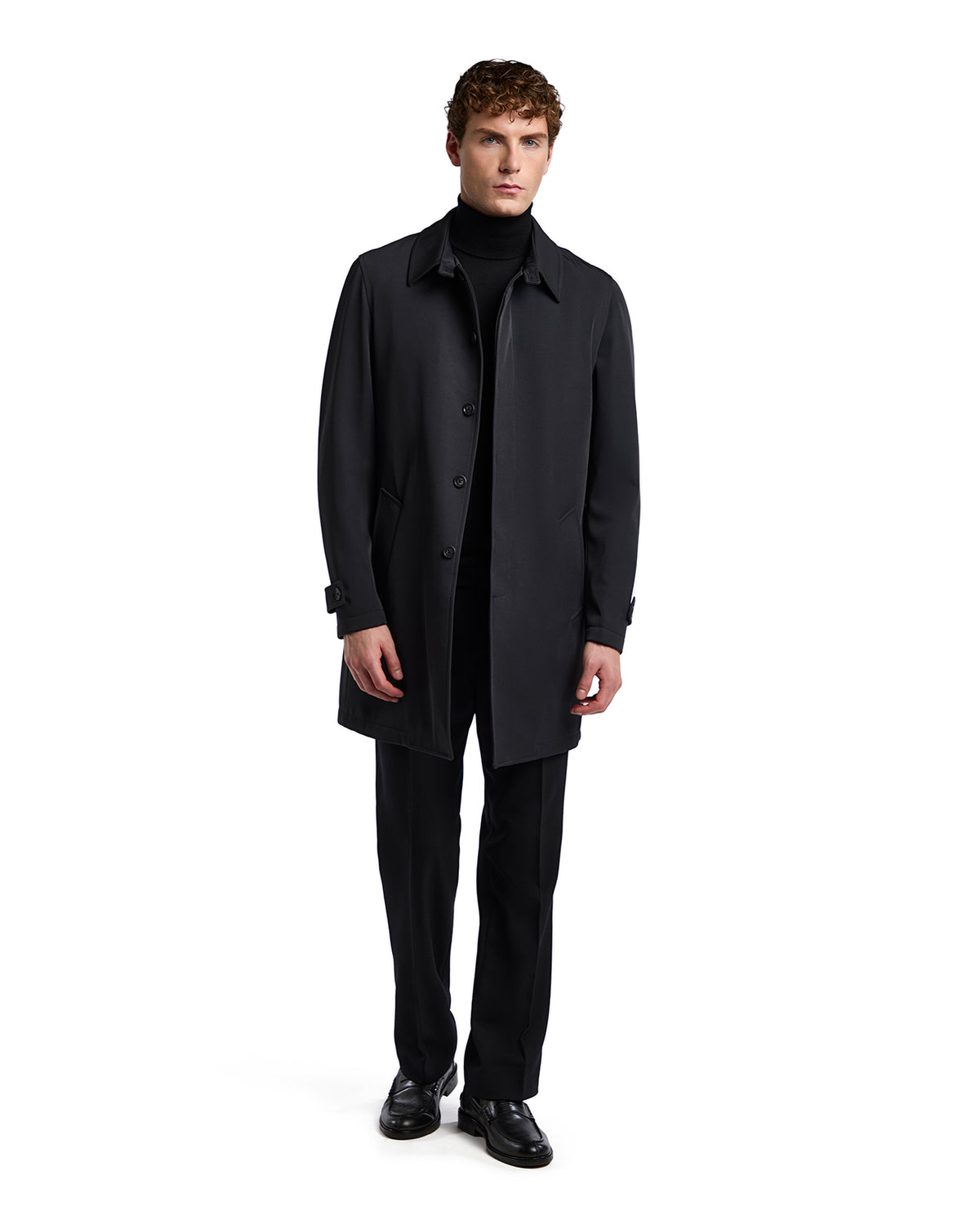 Tyler Technical Quilted Trench Coat in Black