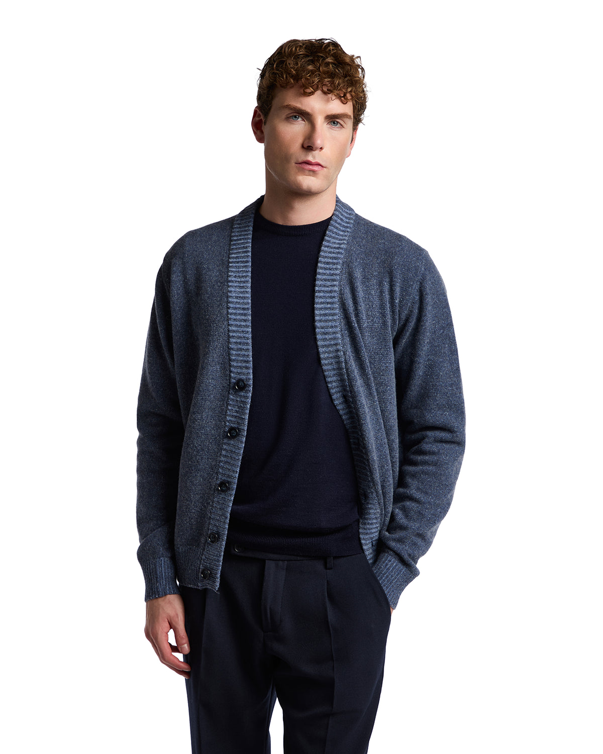 Blue bouclé Vanisé cardigan