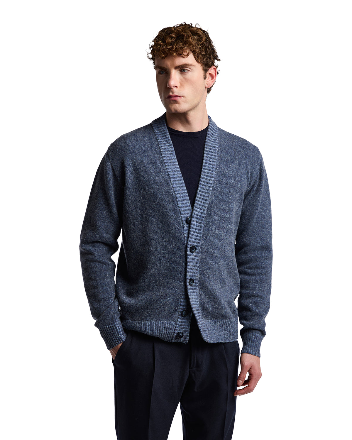 Blue bouclé Vanisé cardigan