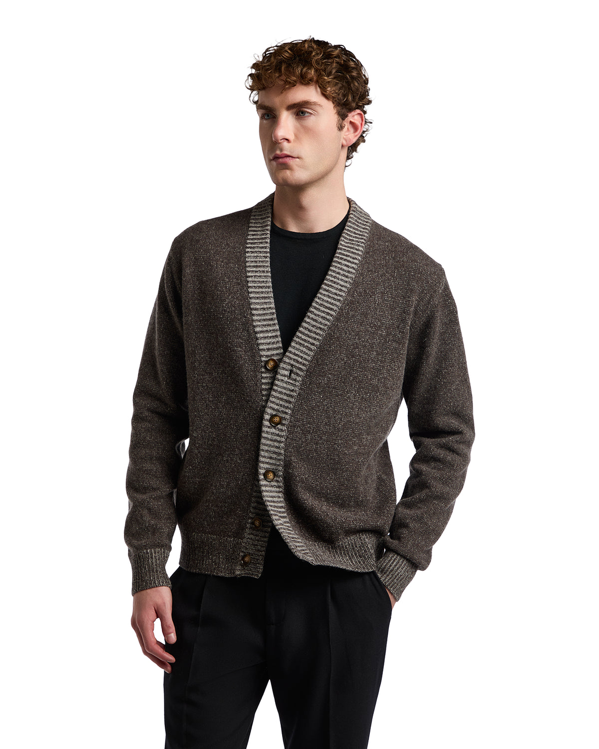 Brown bouclé Vanisé cardigan