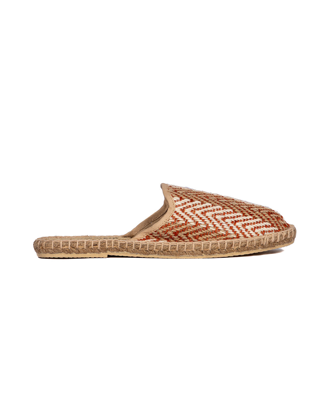 Lerici- mules espadrilles à chevrons brique