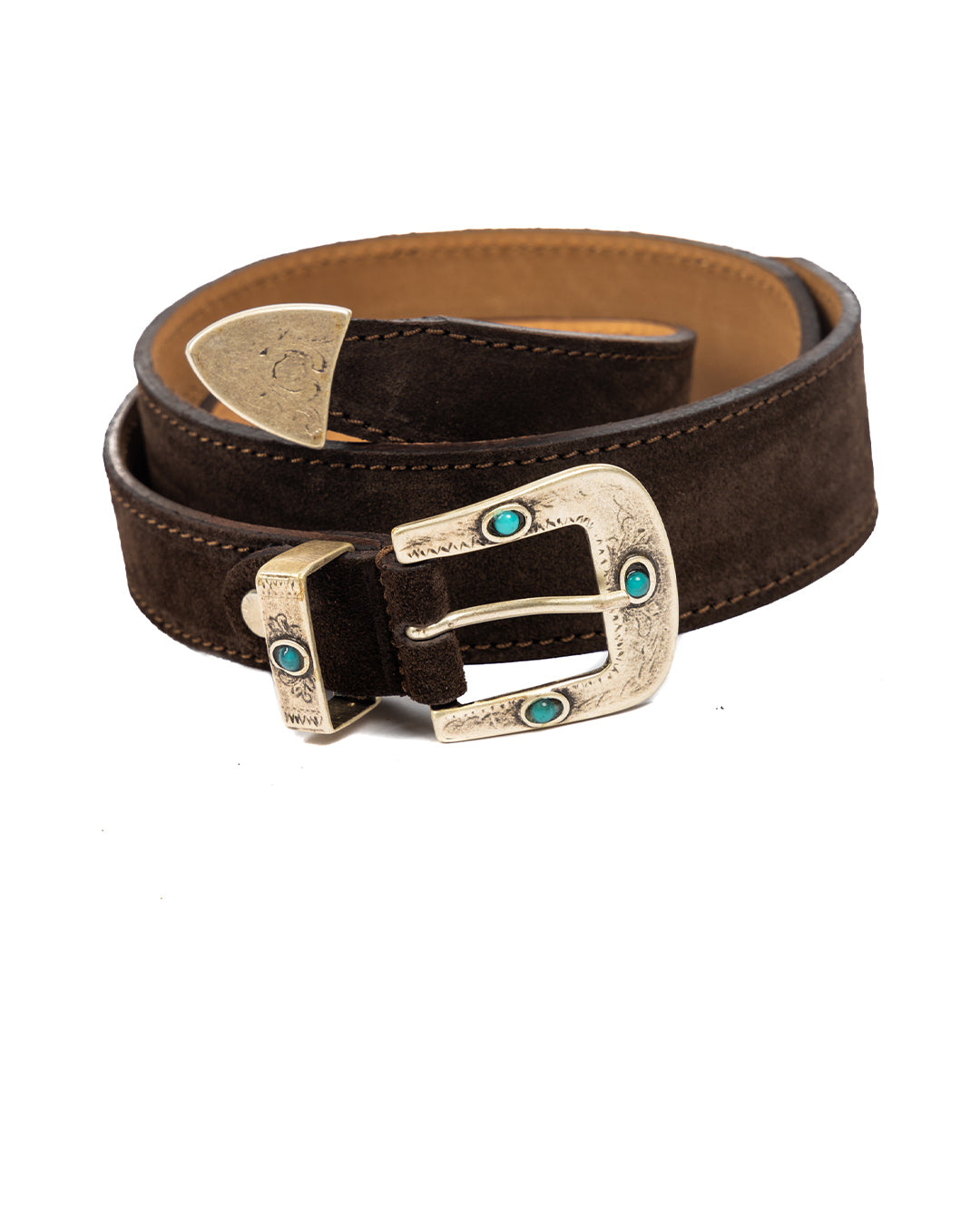 Quirico - ceinture bijou marron foncé en daim