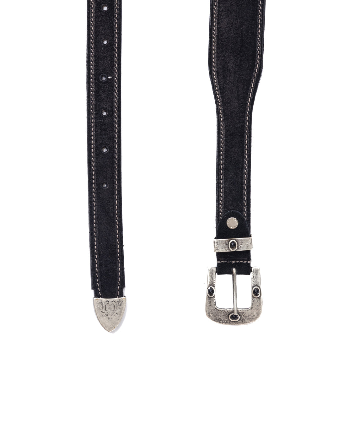 Quirico - black suede jewel belt