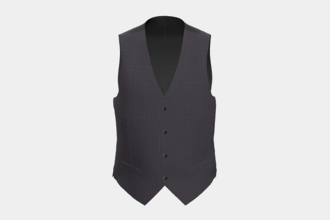 Gilet en laine des années 130 sur mesure avec fenêtre marron Caccioppoli