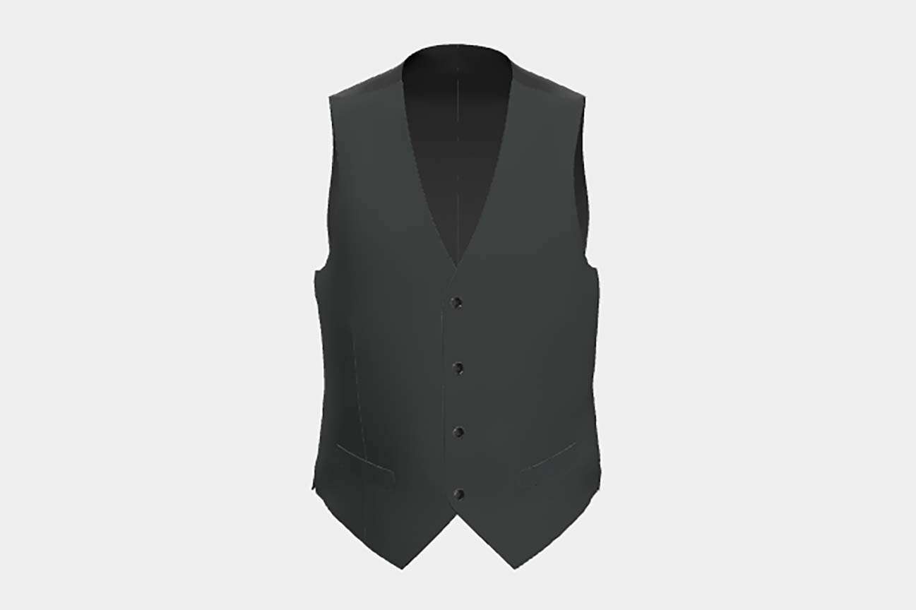 Gilet en laine et soie vert années 150 sur mesure Caccioppoli