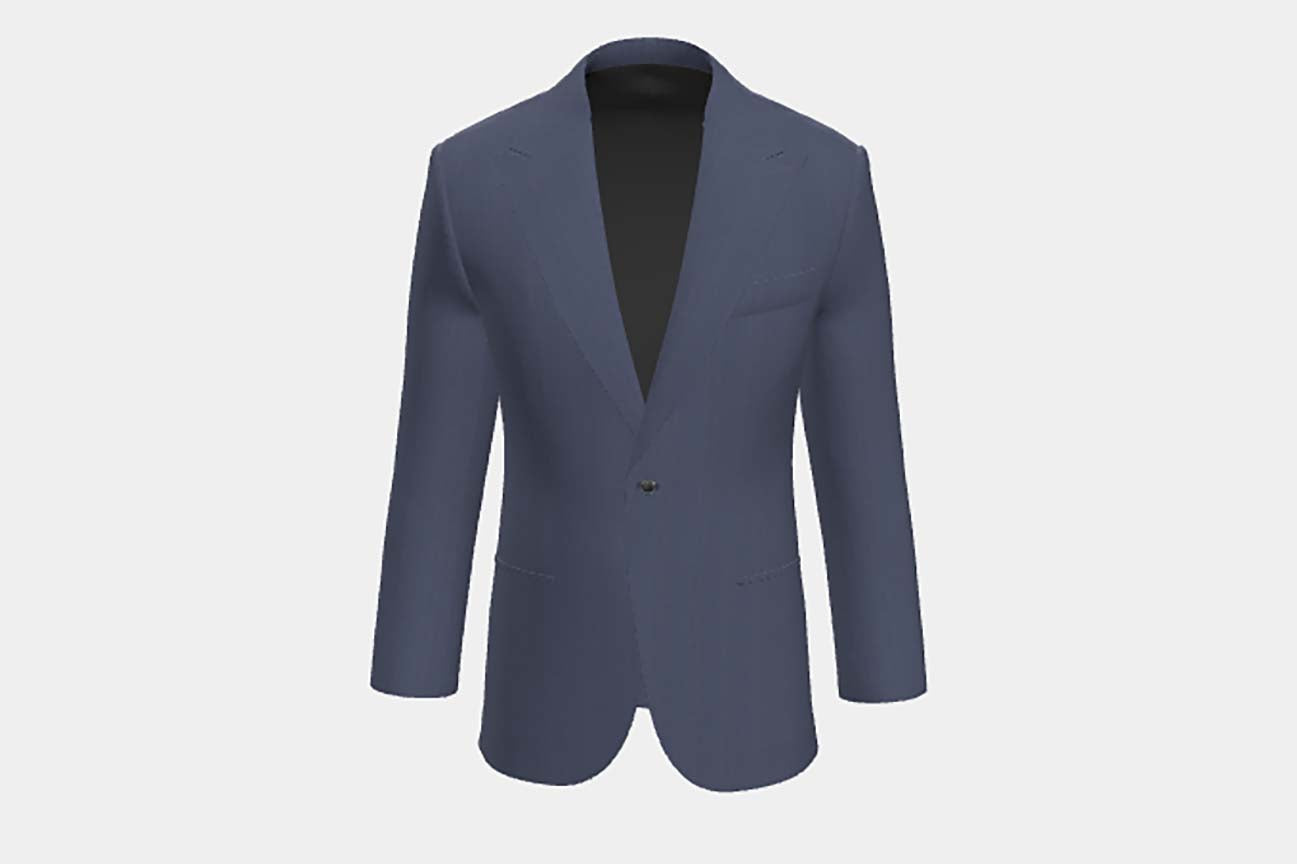 Giacca su misura lana solaro 130s blu chiaro Caccioppoli