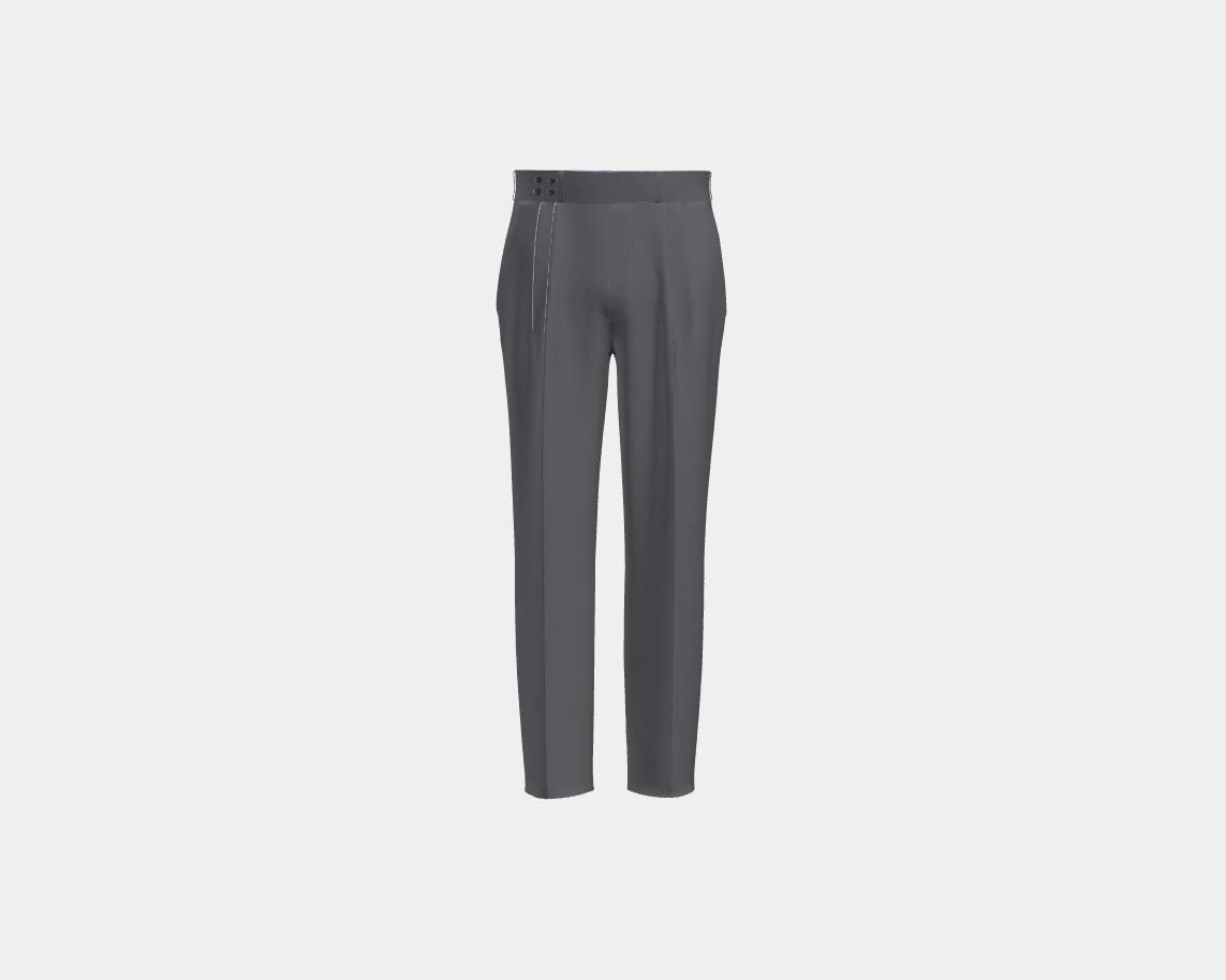 Caccioppoli gray 130s wool tailored trousers with band