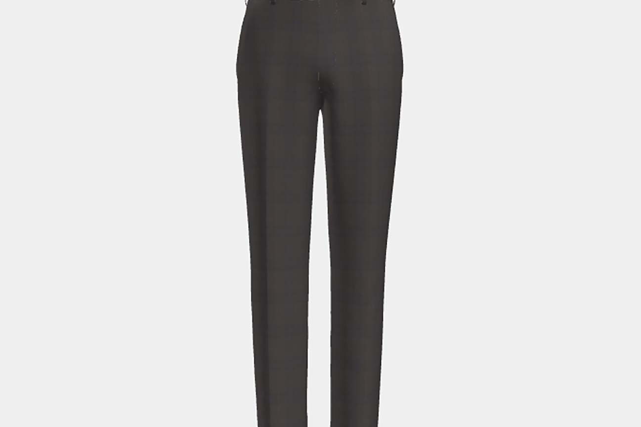 Pantalone su misura lana 130s finestrato marrone Caccioppoli