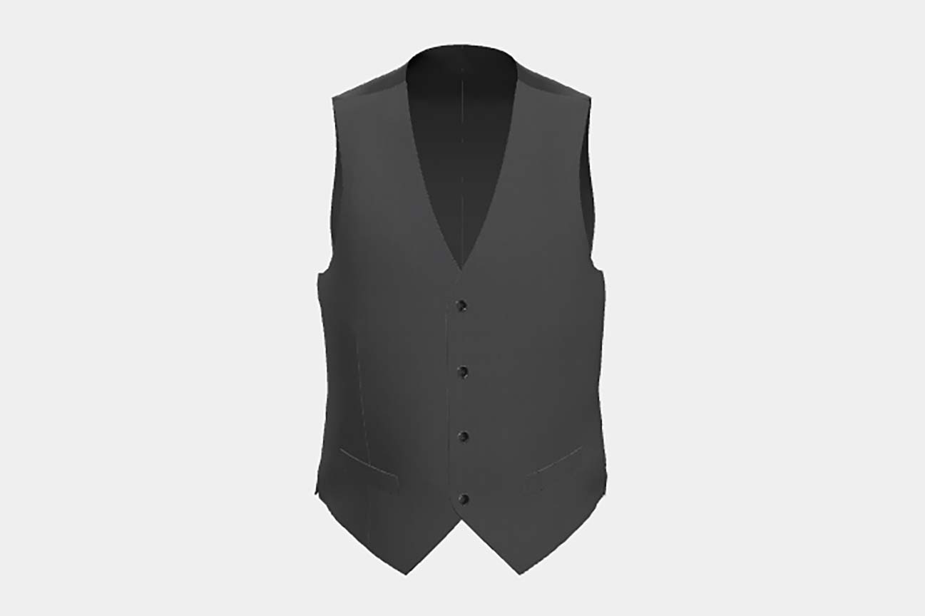 Gilet en laine et soie gris des années 150 sur mesure Caccioppoli