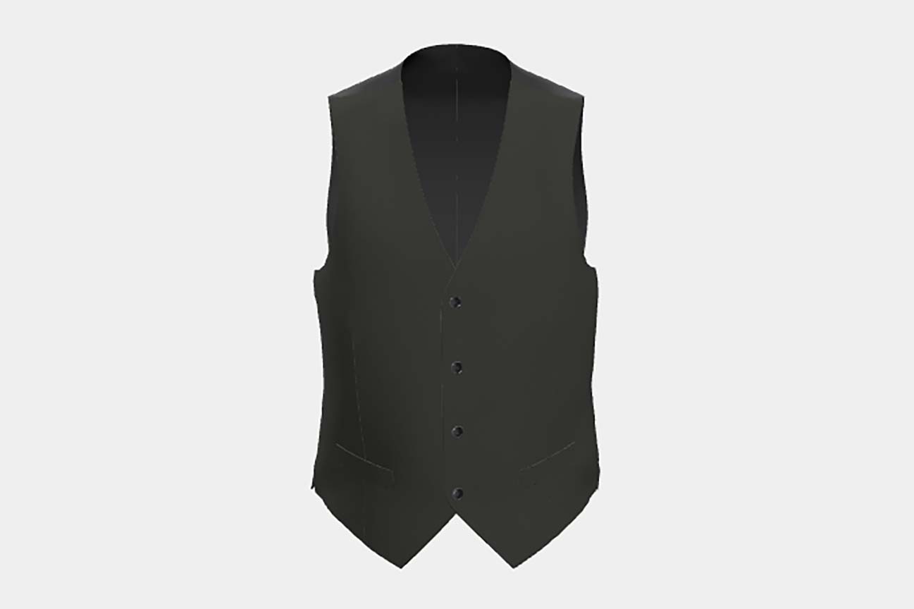Gilet en laine et soie noir sur mesure des années 150 Caccioppoli
