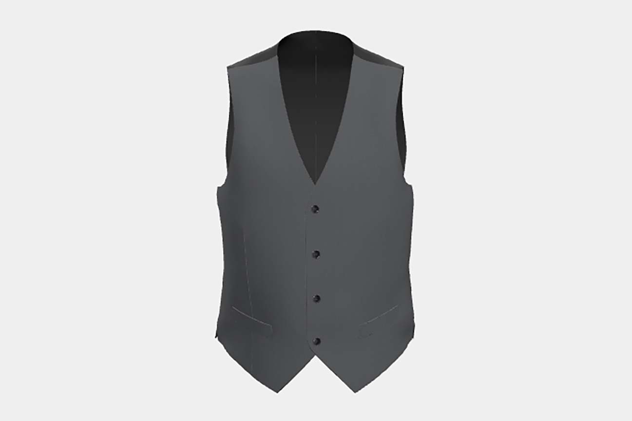 Gilet en laine et soie gris des années 150 sur mesure Caccioppoli
