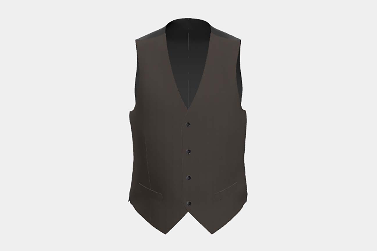 Gilet en laine marron solaro années 130 sur mesure Caccioppoli