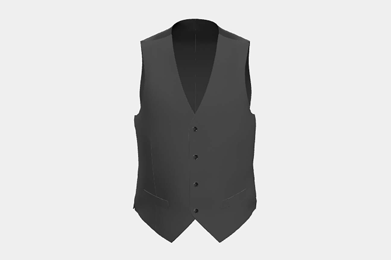 Gilet en laine et soie gris des années 150 sur mesure Caccioppoli