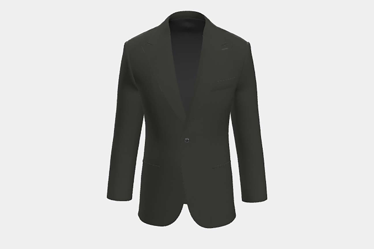 Giacca su misura lana 150s nero Loro Piana