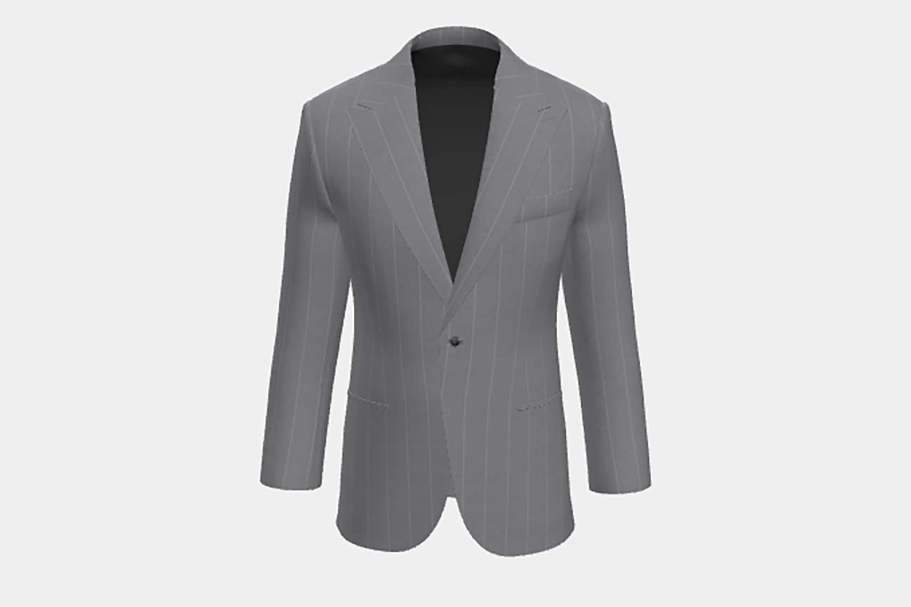 Giacca su misura lana e seta 150s grigio Caccioppoli