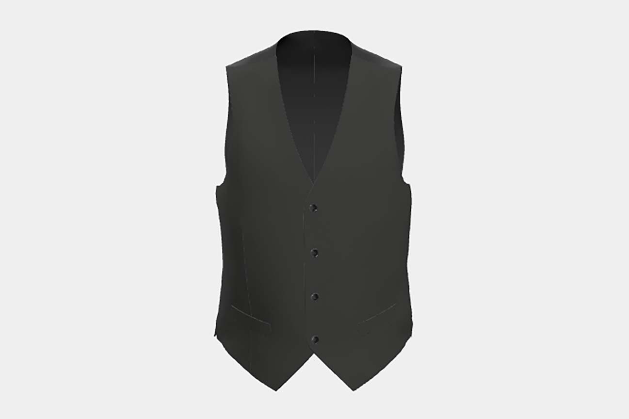 Gilet tailleur en laine gris années 150 Loro Piana